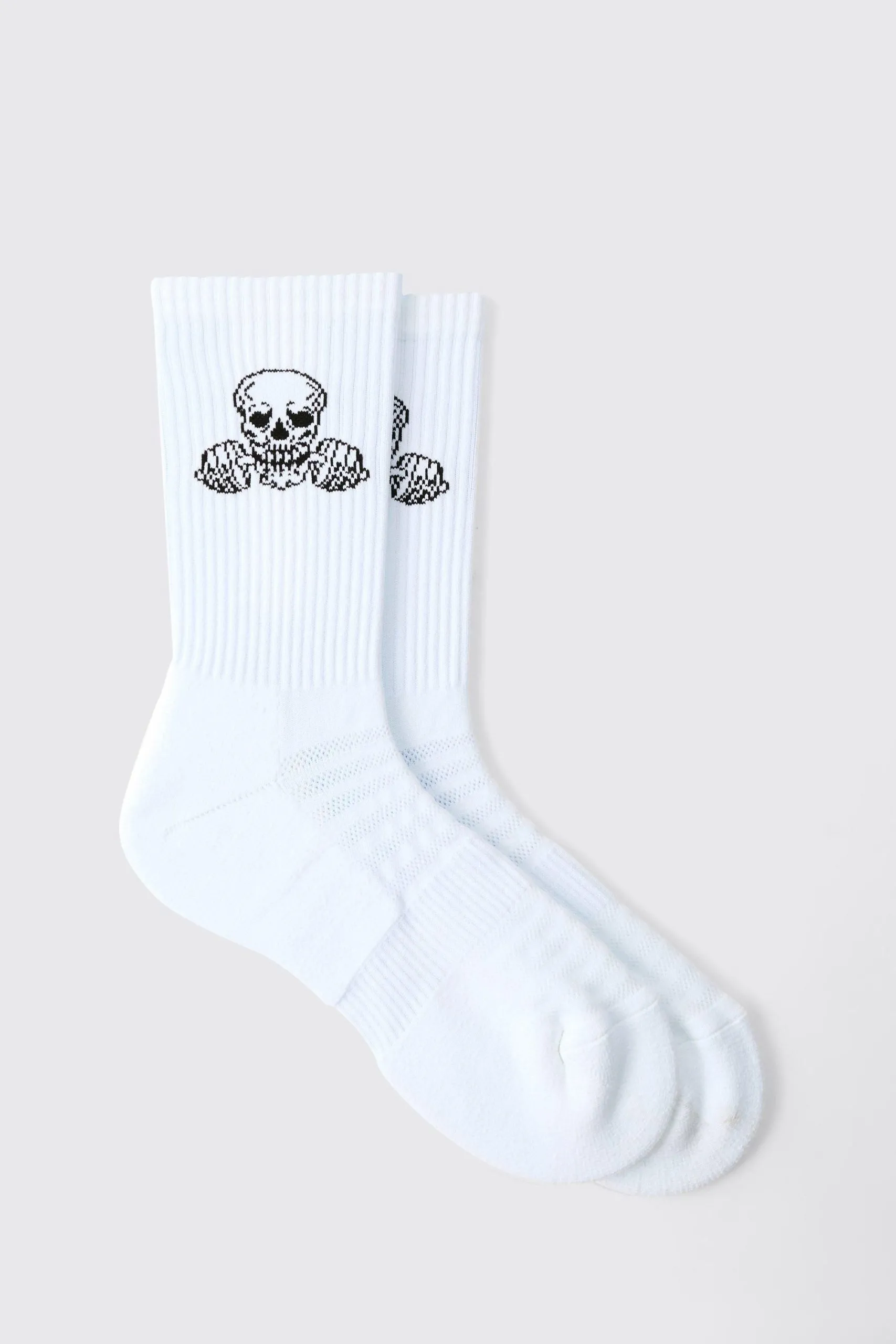 Man Active Gym Skull Crew Socks