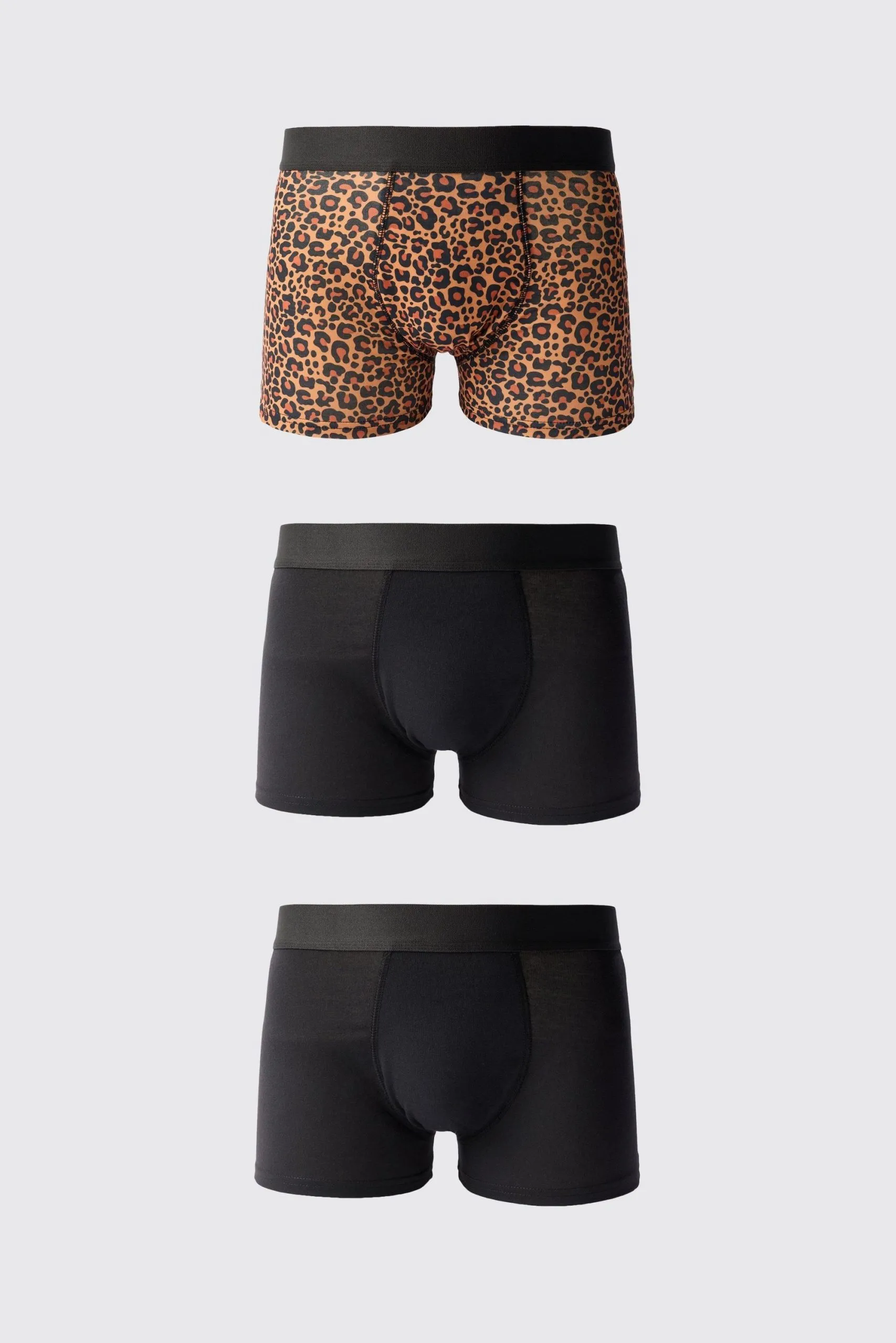 3 Pack Leopard Printed Boxers