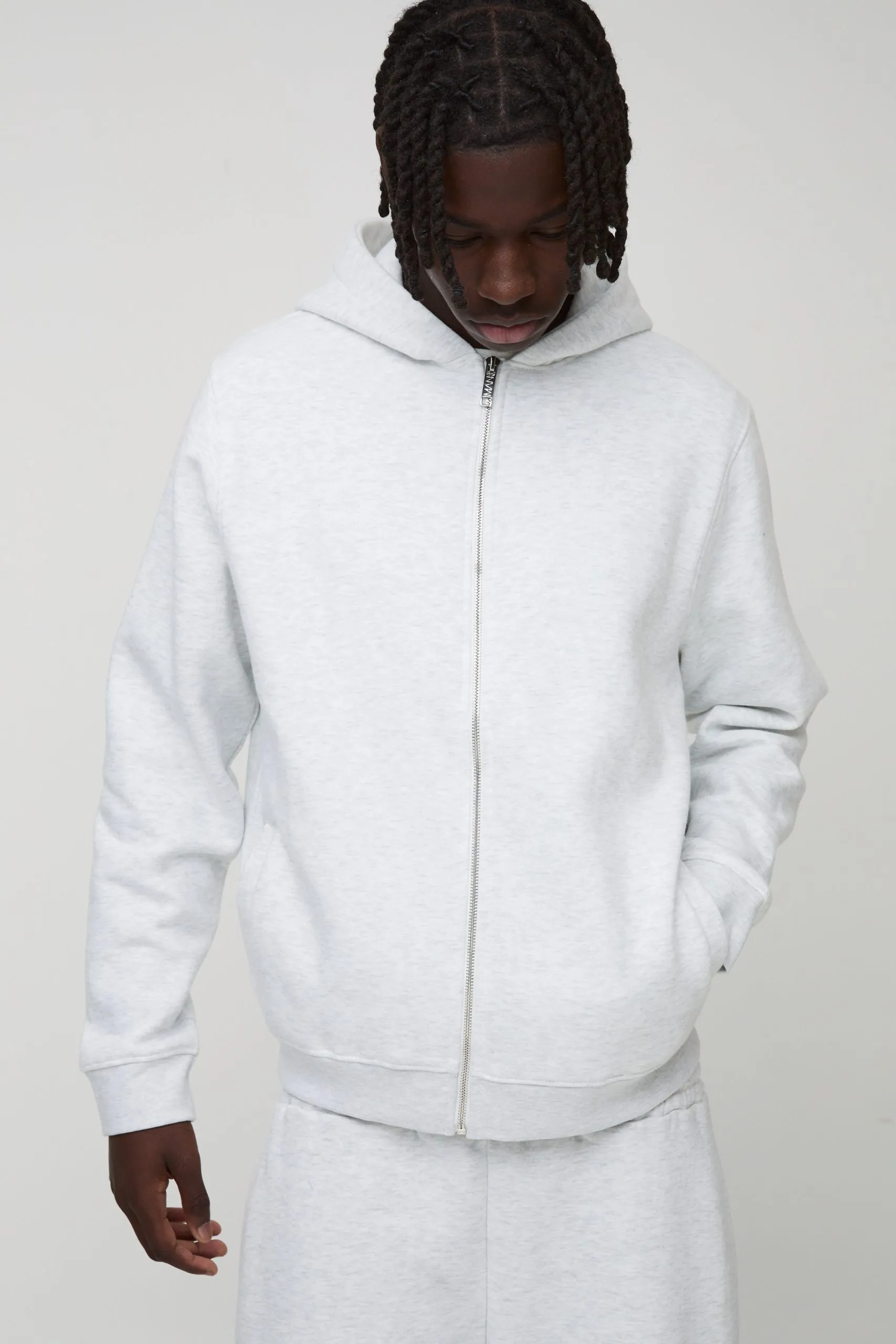 330GSM Basic Regular Fit Zip Through Hoodie