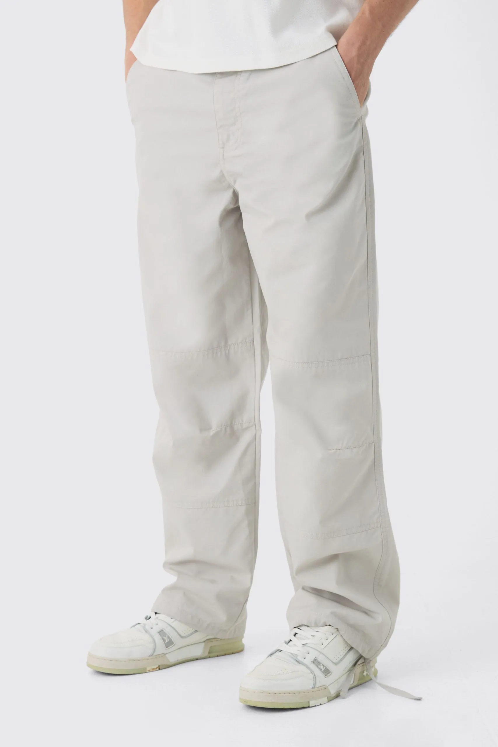 Relaxed Fit Textured Ripstop Trousers