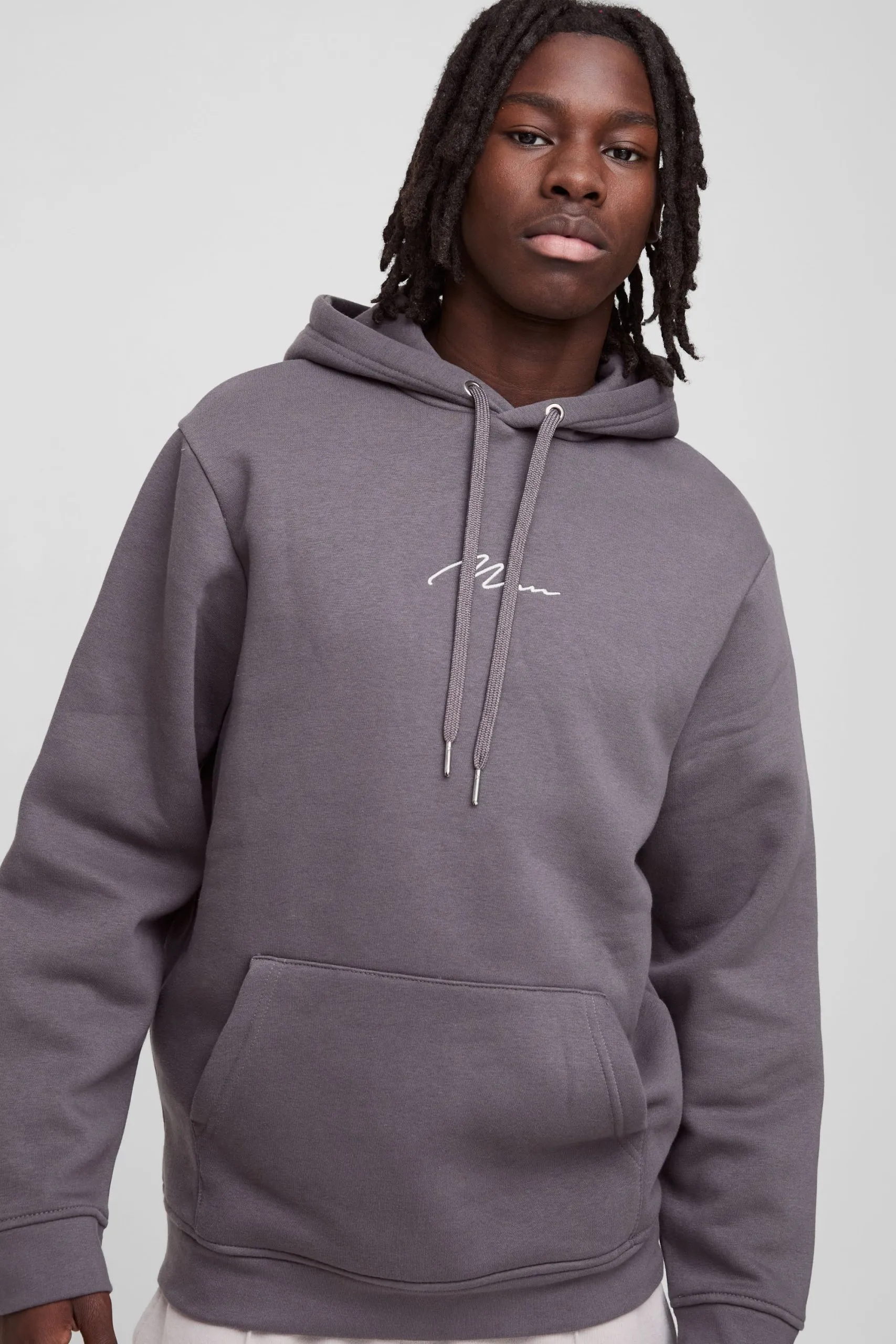 Man Signature Regular Fit Over The Head Hoodie