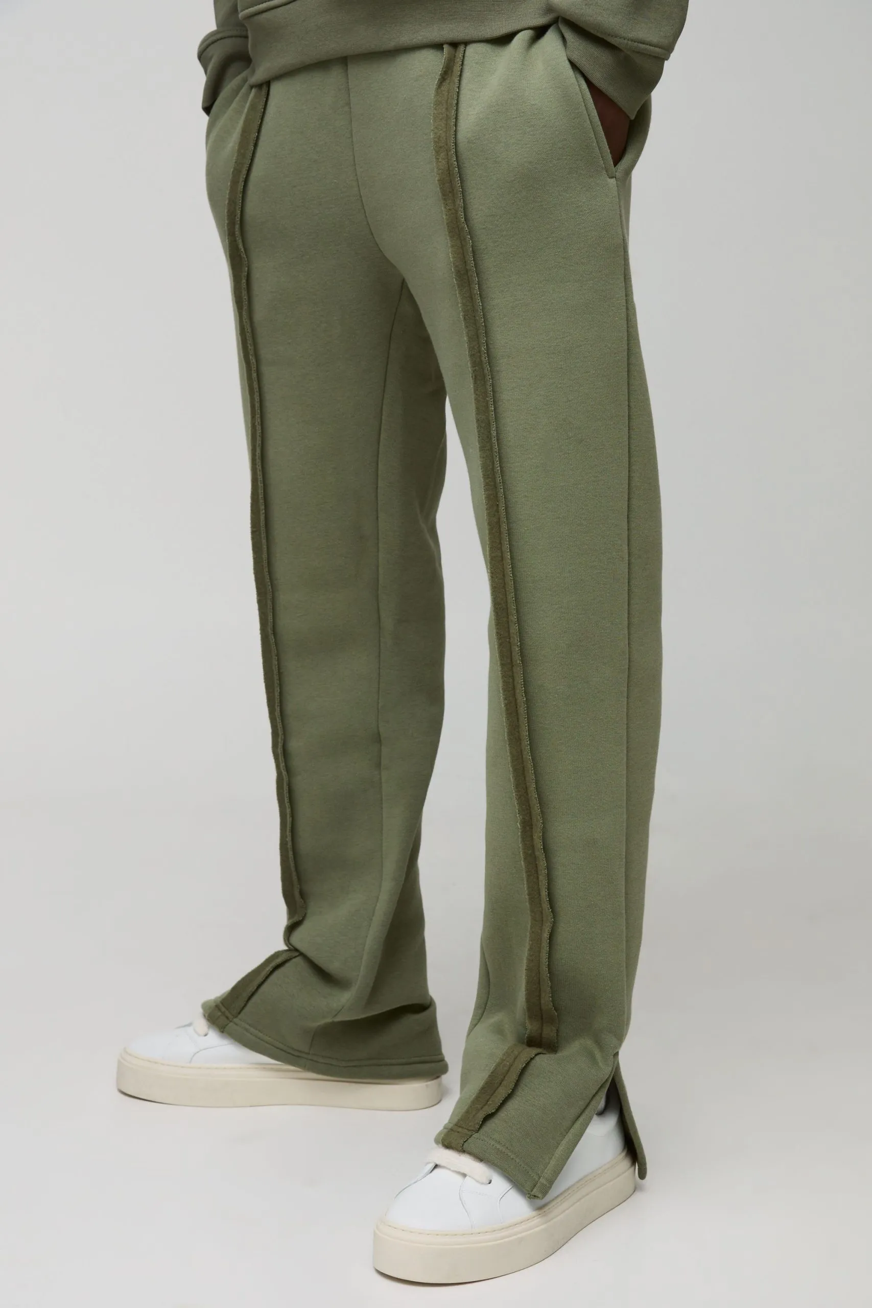 Regular Fit Split Hem Raw Edge Jogger