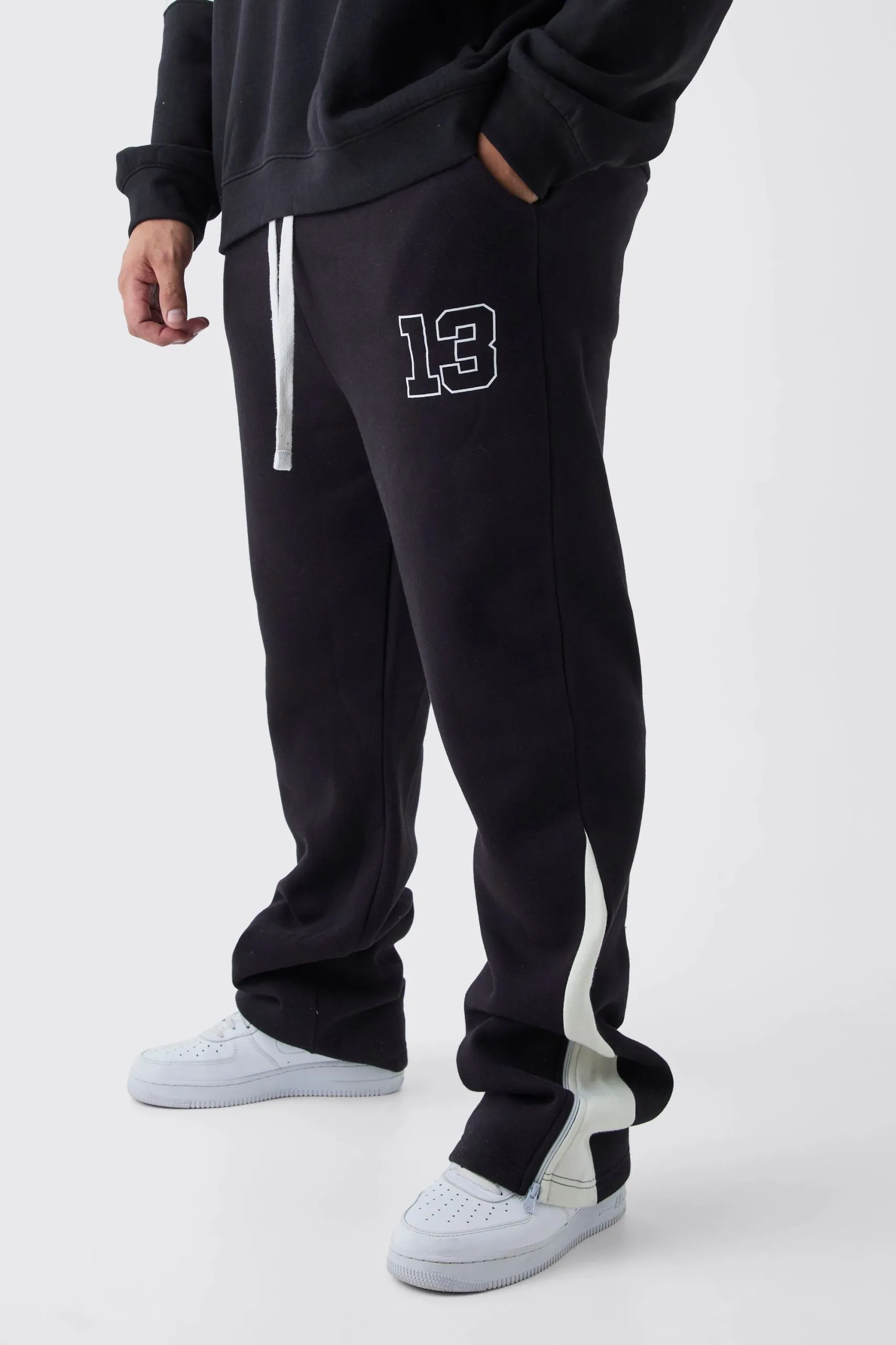 Plus Slim Flared Varsity Gusset Joggers