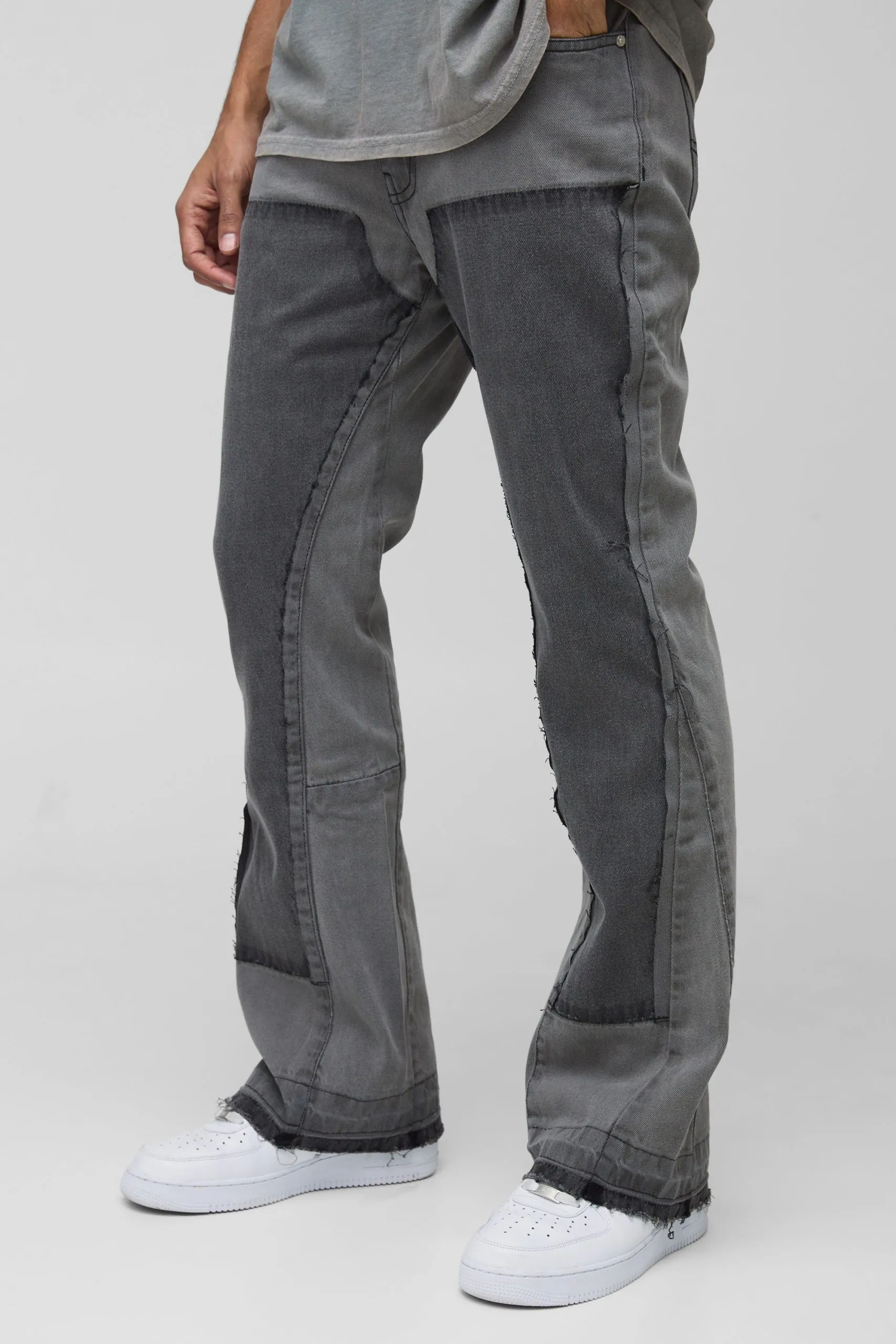 Slim Rigid Flare Carpenter Distressed Denim Jeans