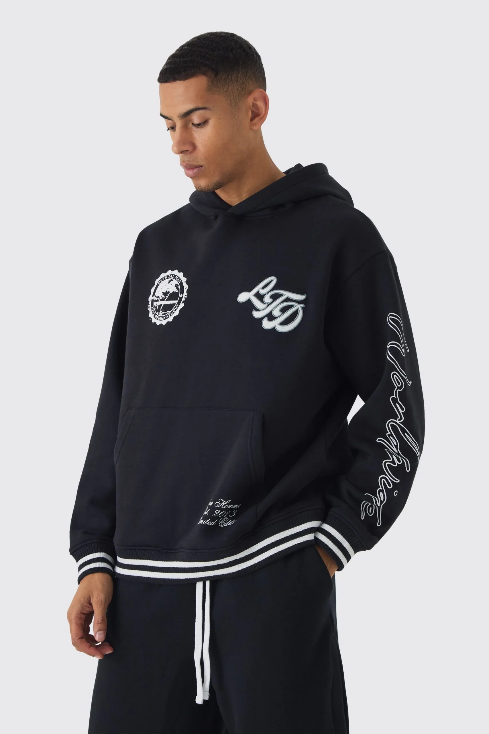 Oversized Embroidered Varsity Hoodie