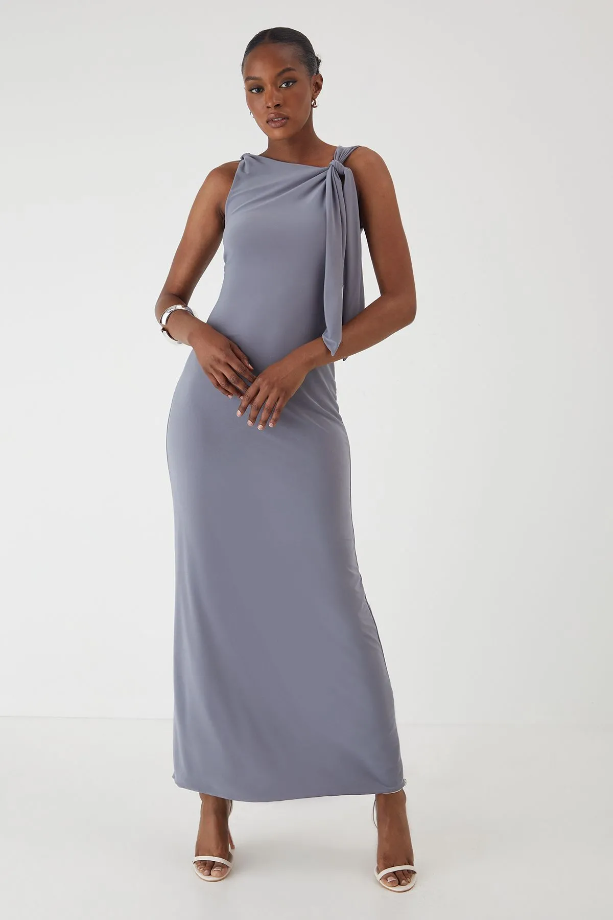 Twist Knot Shoulder Maxi Dress