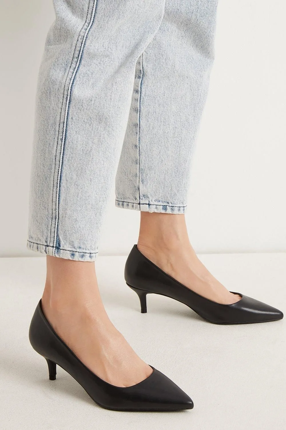 Dove Kitten Heel Court Shoes