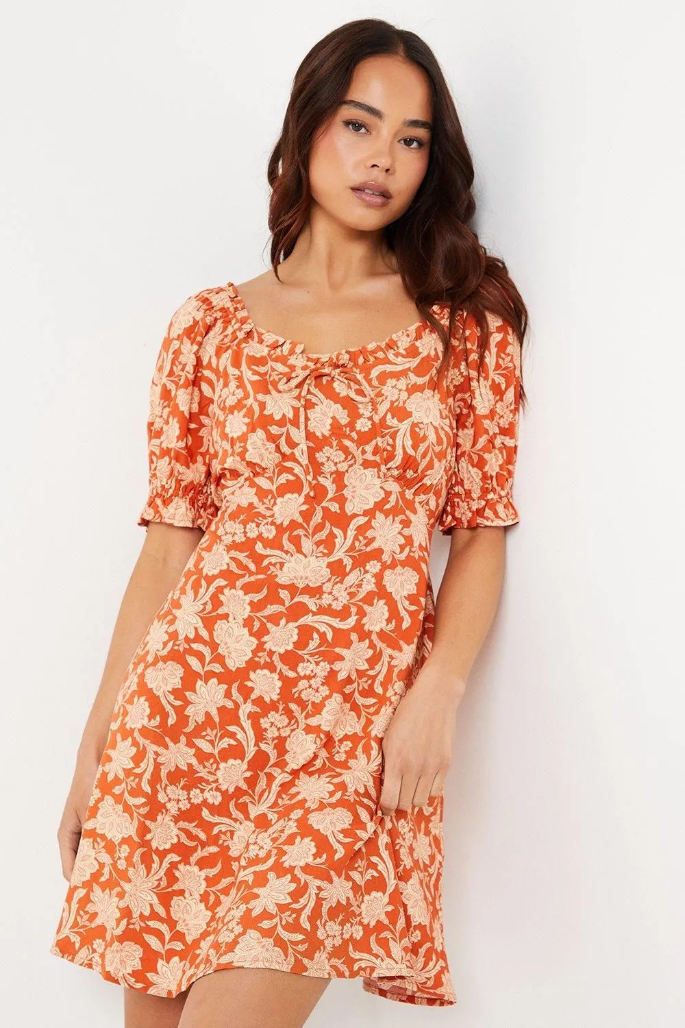 Petite Sweetheart Tie Front Mini Dress