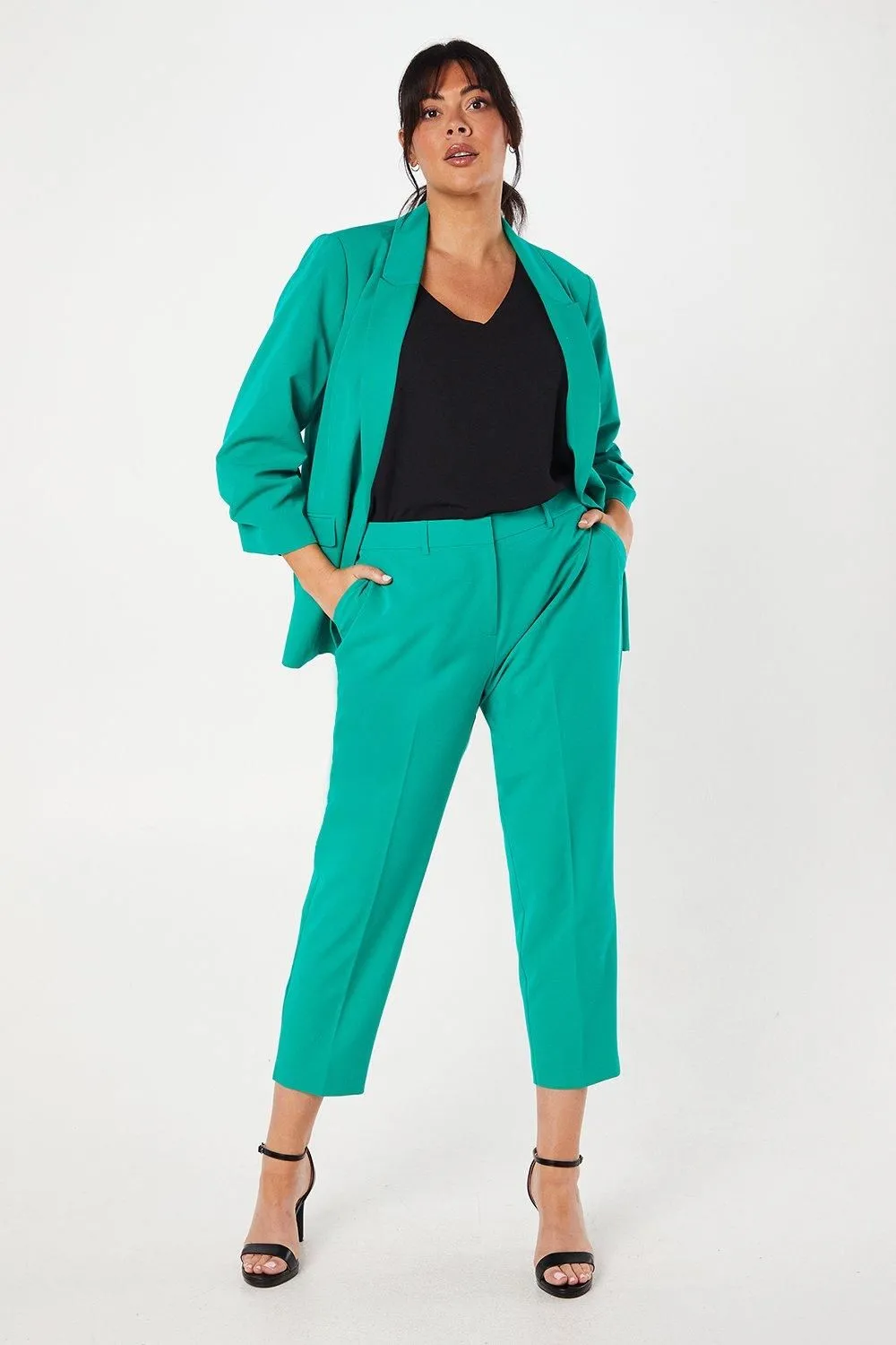 Curve Green Ankle Grazer Trouser