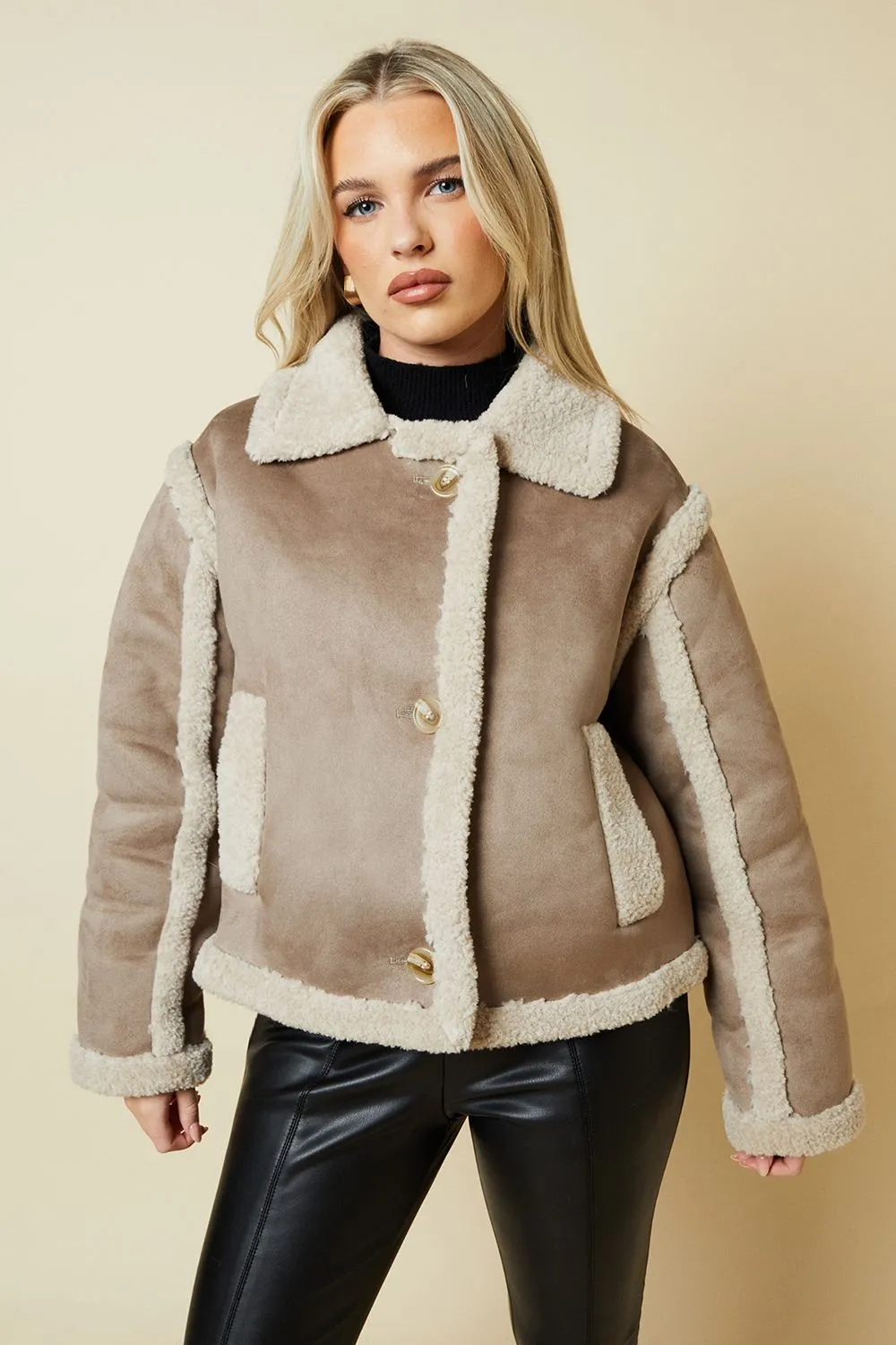 Petite Cropped Aviator Jacket