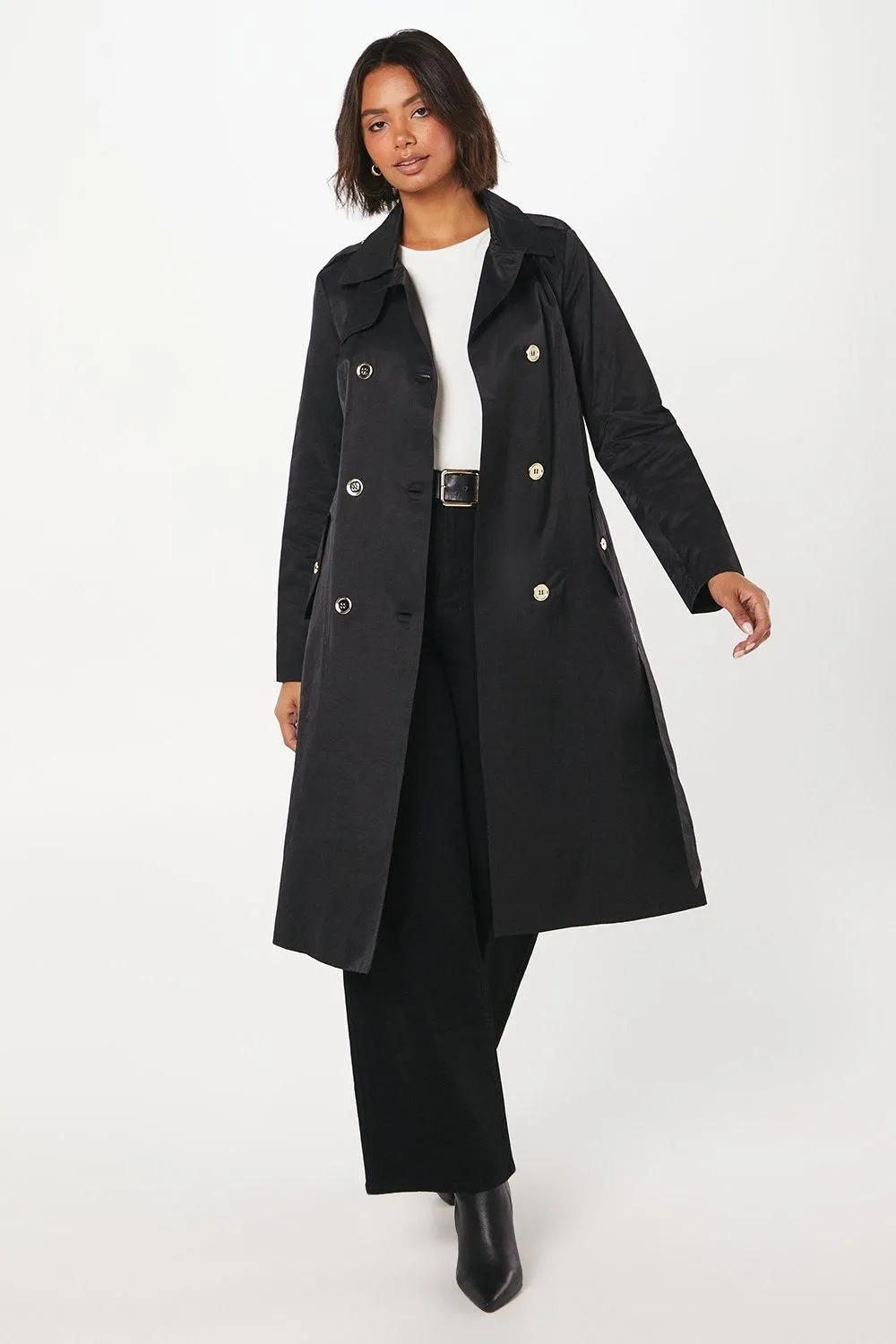 Gold Button Trench Coat