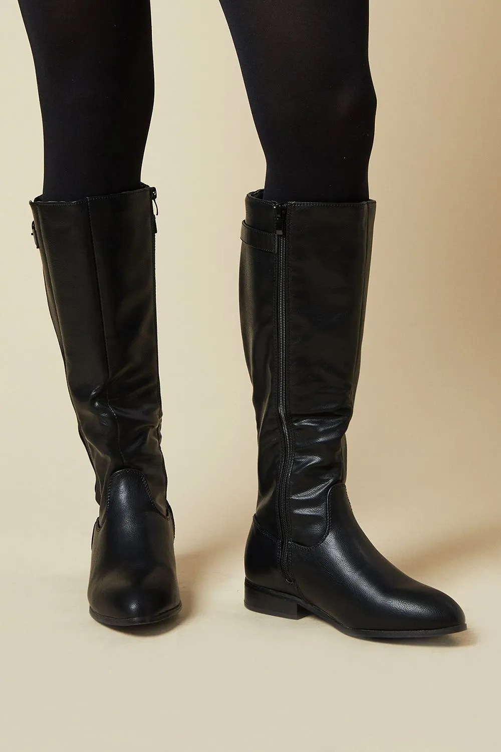 Wide Fit Kamille Elastic Insert Riding Boots