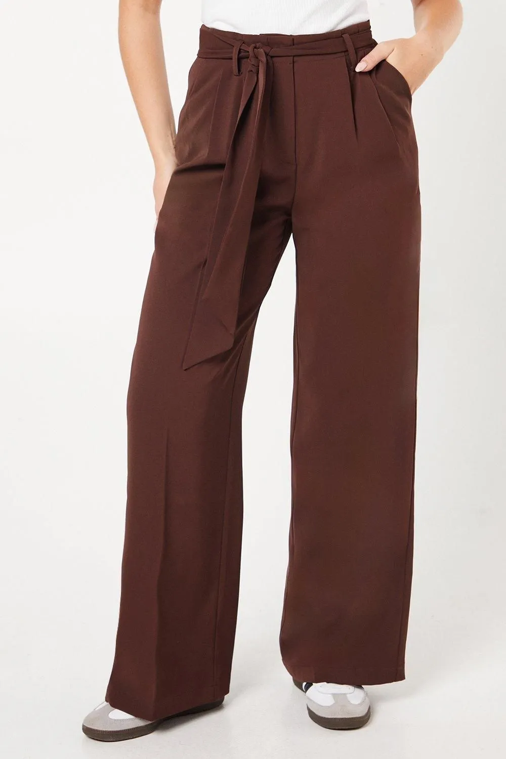 Paperbag Belted Wide Leg Trouser