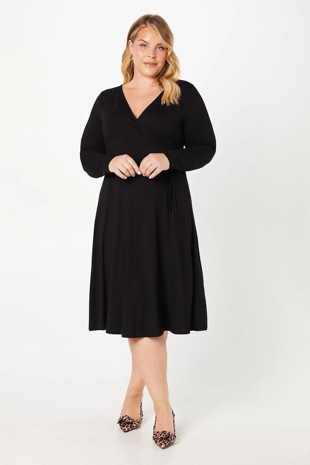 Curve Wrap Midi Dress
