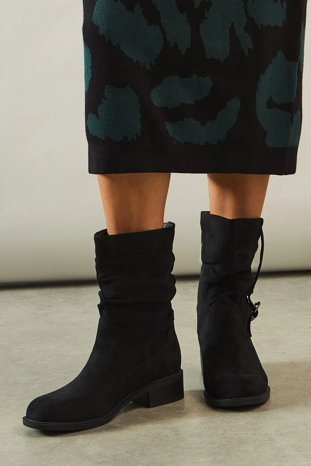 Good For The Sole: Maggie Rouche Buckle Detail Low Block Heel Ankle Boots