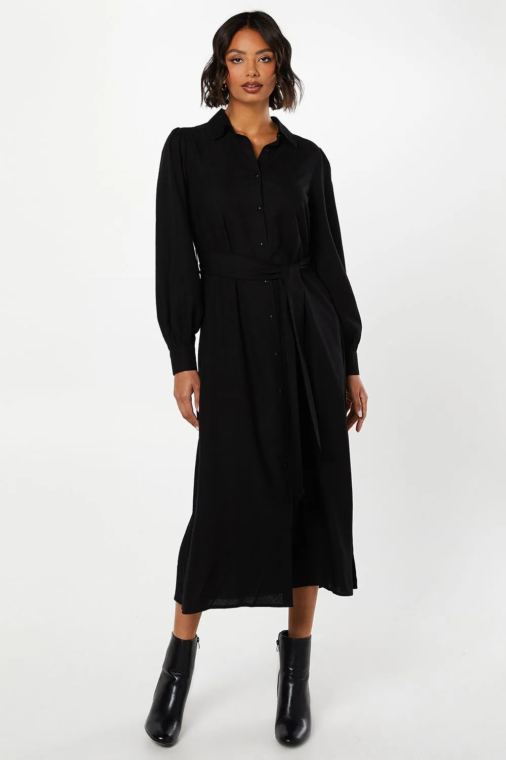 Jacquard Midi Shirt Dress
