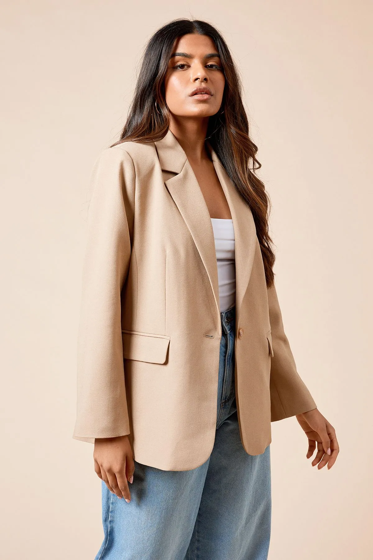 Petite Oversized Single Breasted Blazer