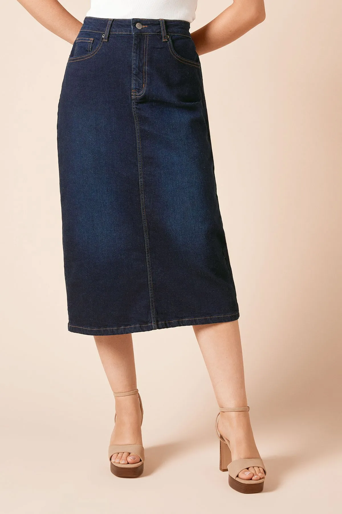 Denim Midi Skirt
