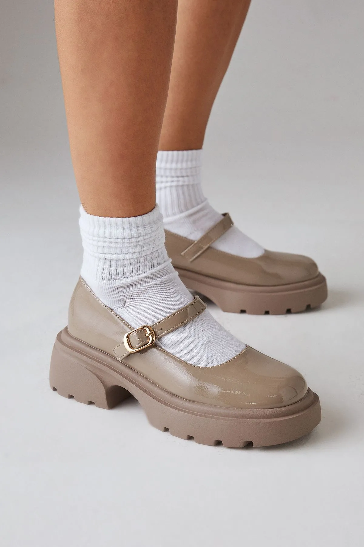 Faith: Elliora Faux Patent Leather Mary Jane Chunky Shoes