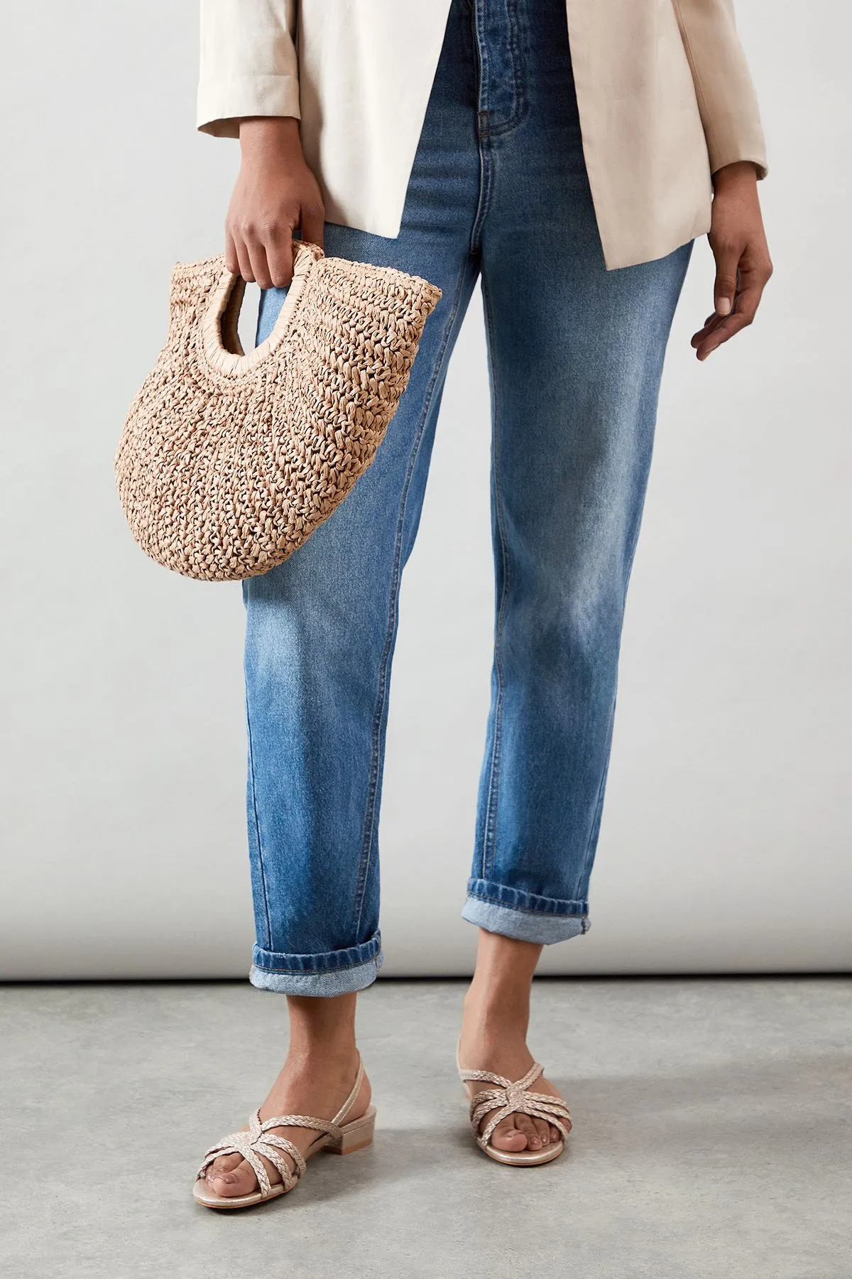 Good For The Soul: Rosa Metallic Textile Plaited Slingback Sandals