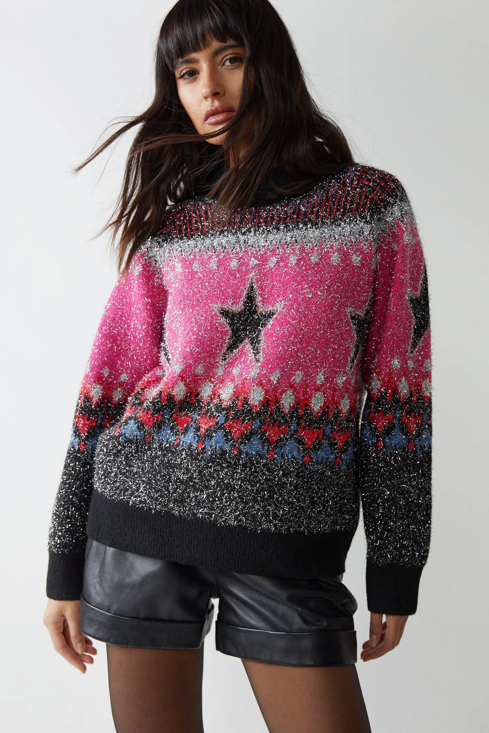 Metallic Star Christmas Jumper
