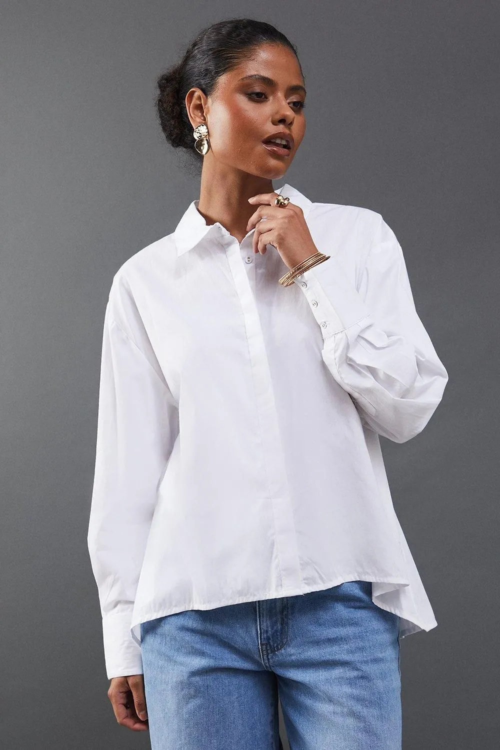 Poplin Open Tie Back Shirt