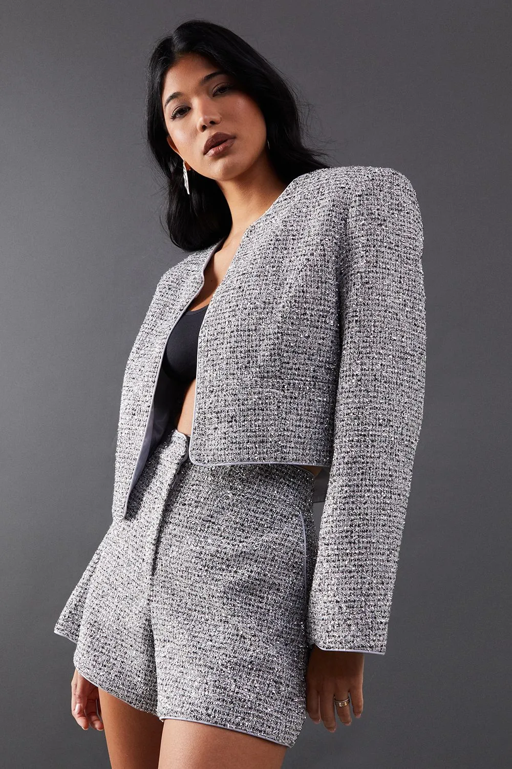 Sparkle Boucle Tailored Blazer