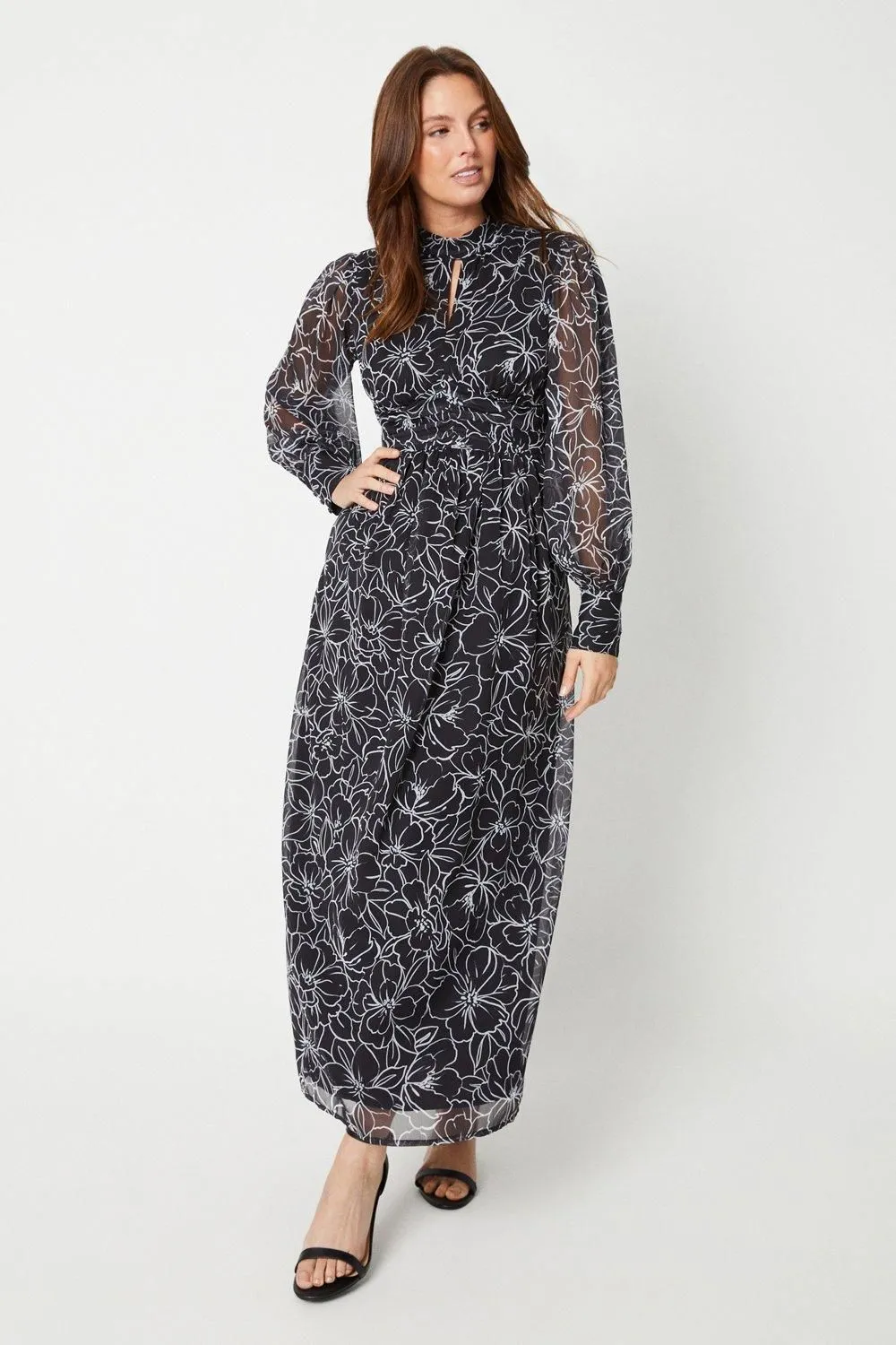 Pleat Empire Midaxi Dress