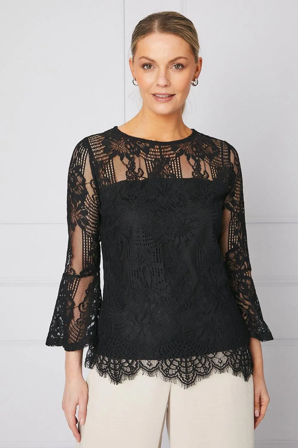Occasion Lace Flare Sleeve Top