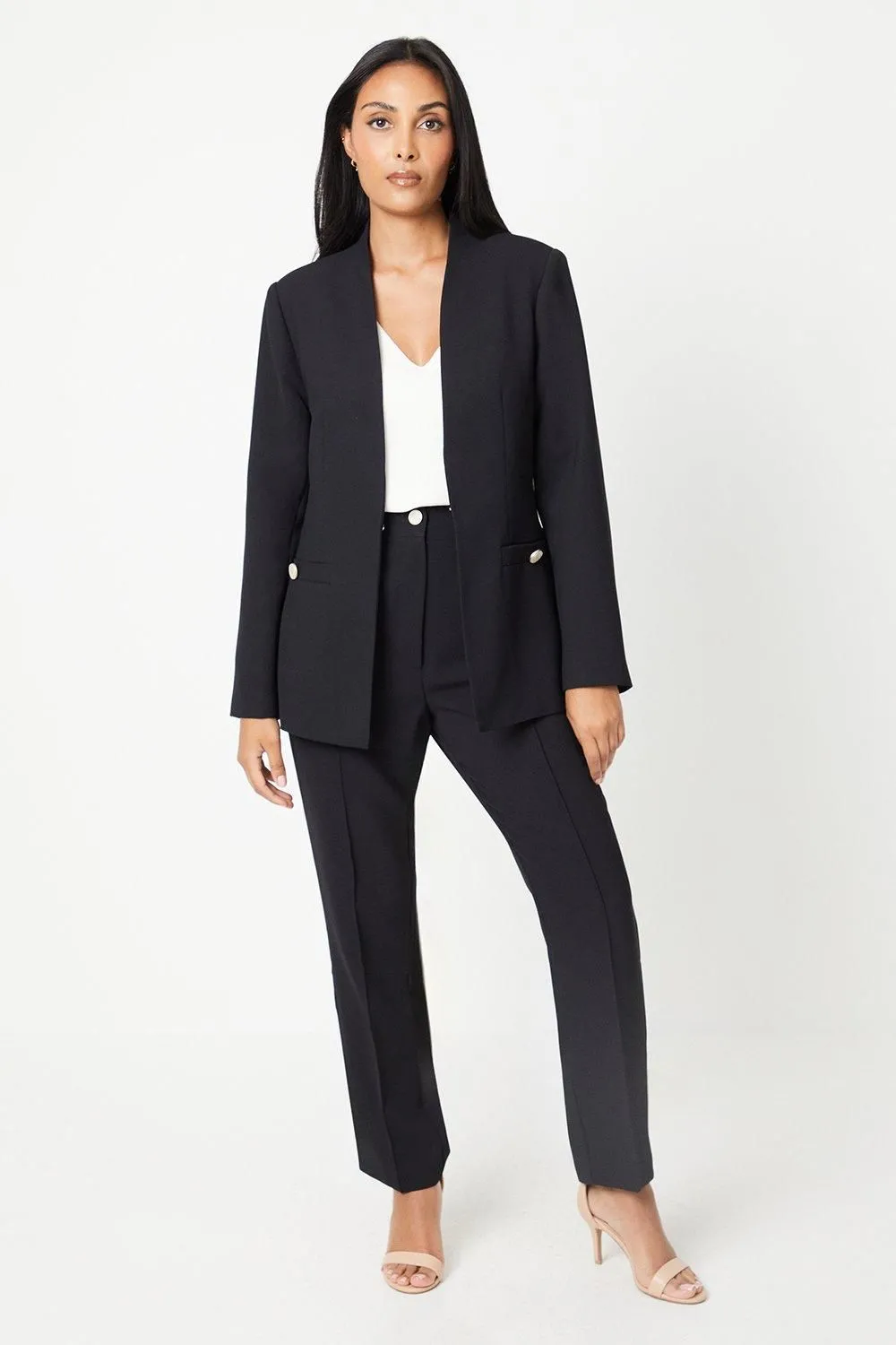 Petite Split Hem Tapered Trousers