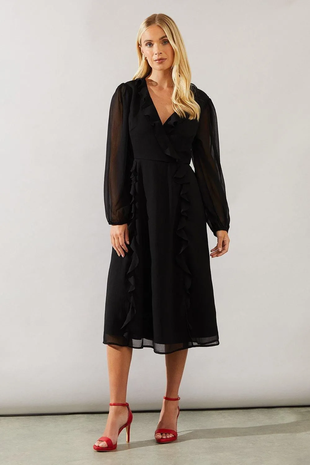 Petite Frill Midi Dress