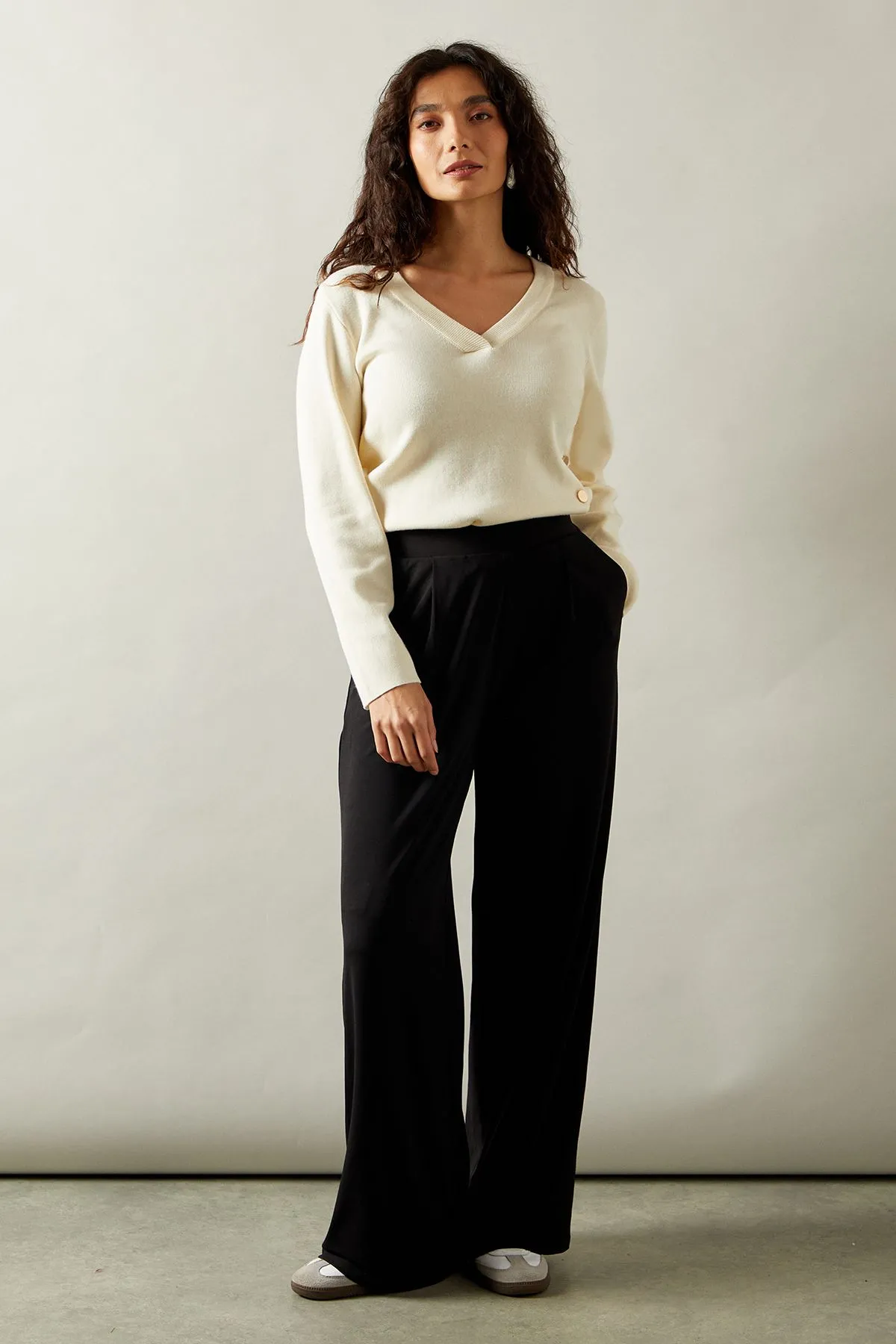 Jersey Wide Leg Trouser