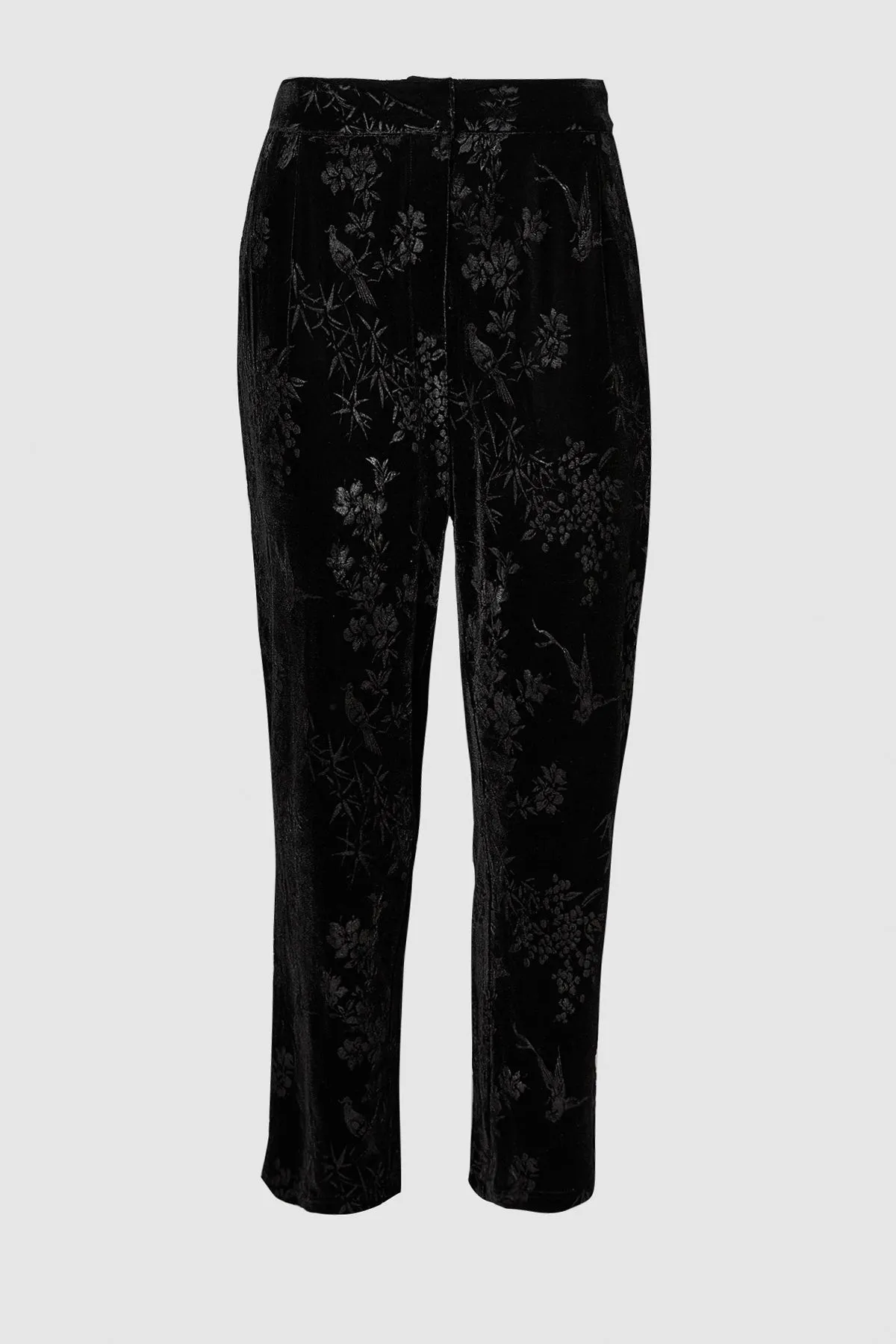 Curve Floral Velvet Tapered Trousers