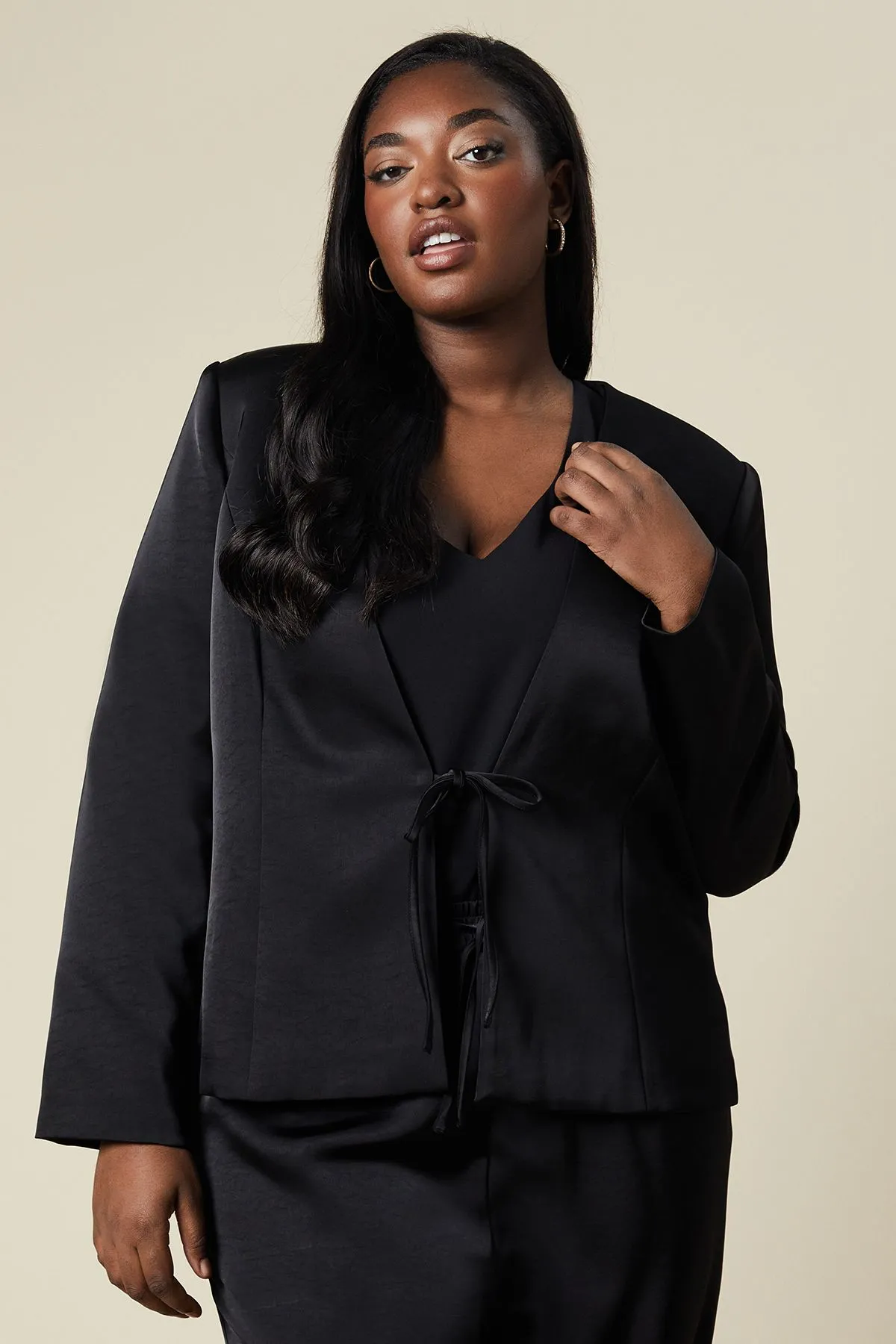 Curve Tie Detail Jacket