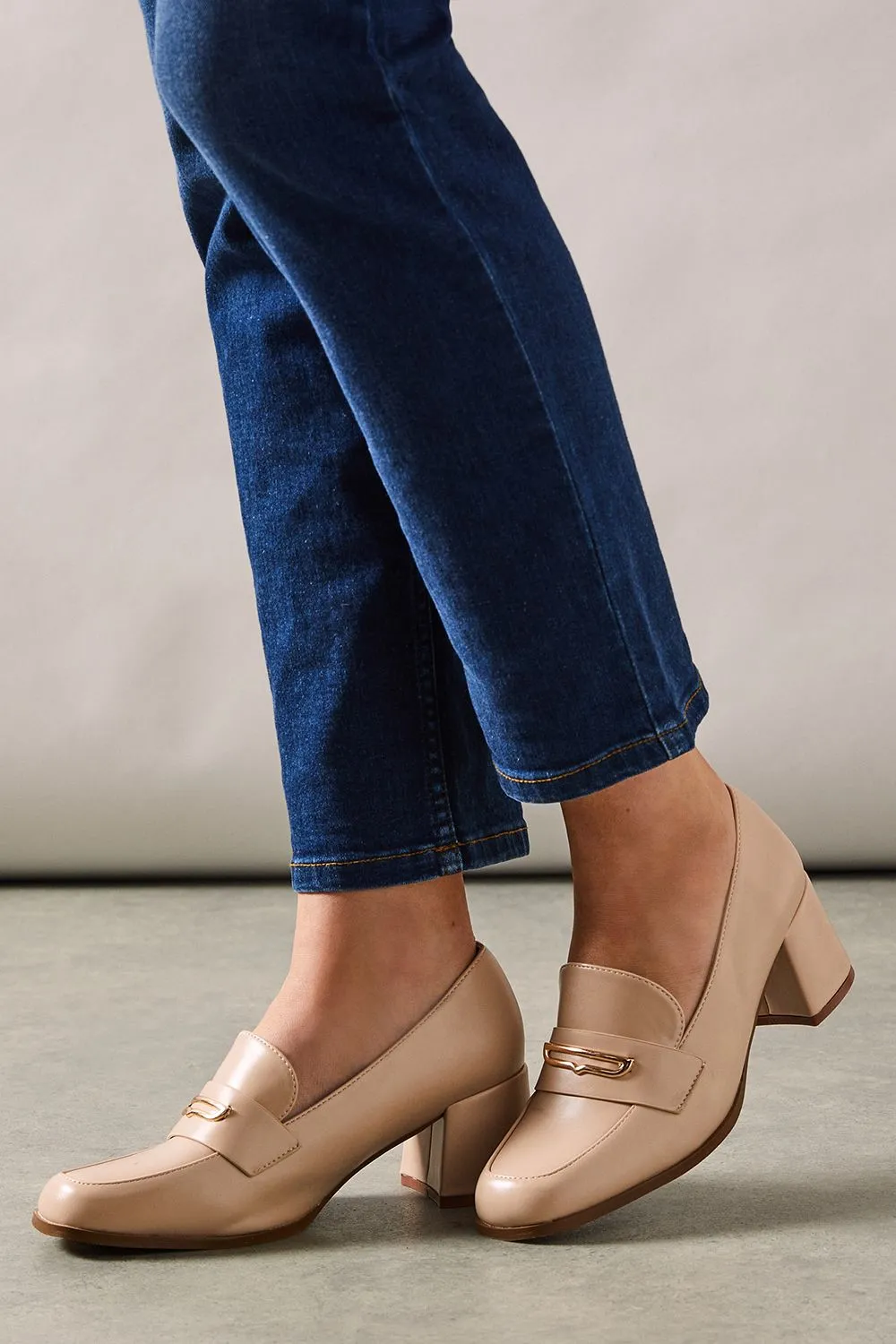 Loupe Metal Trim Heeled Loafer