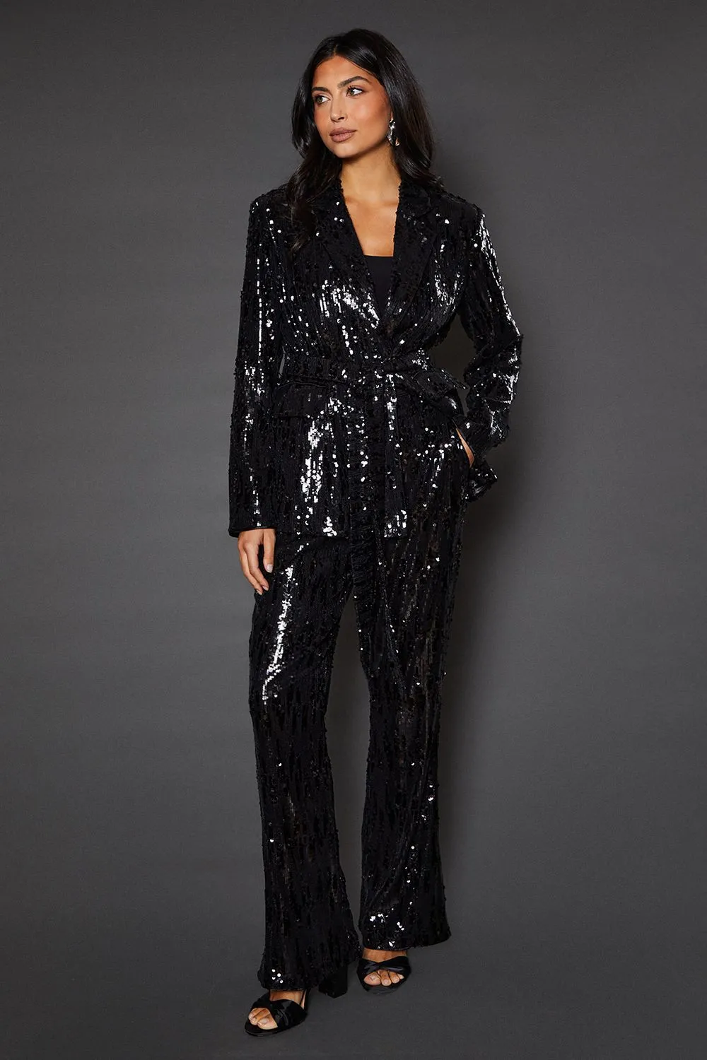 Sequin Kickflare Trouser