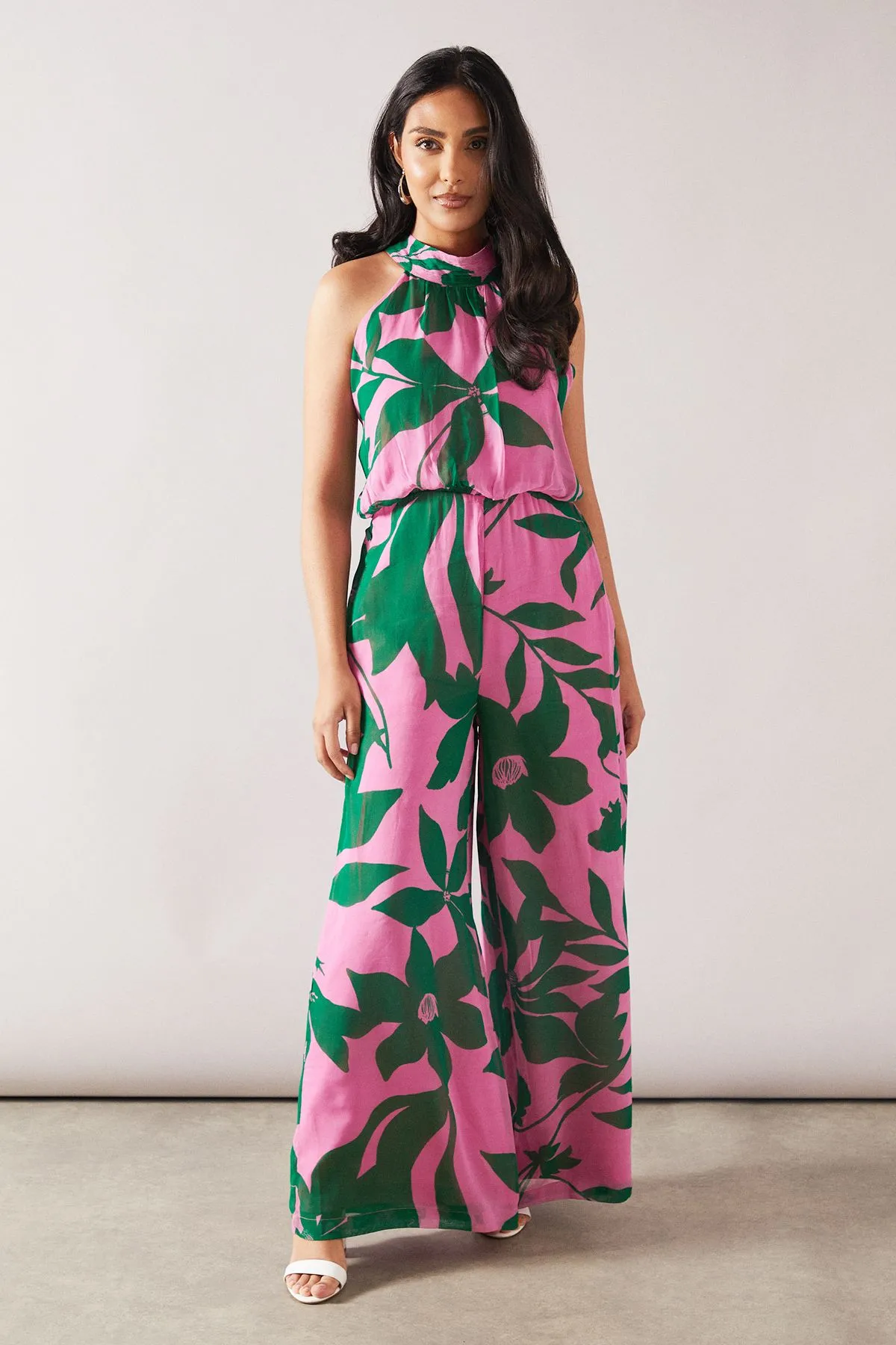 Petite Viscose Floral Printed Jumpsuit