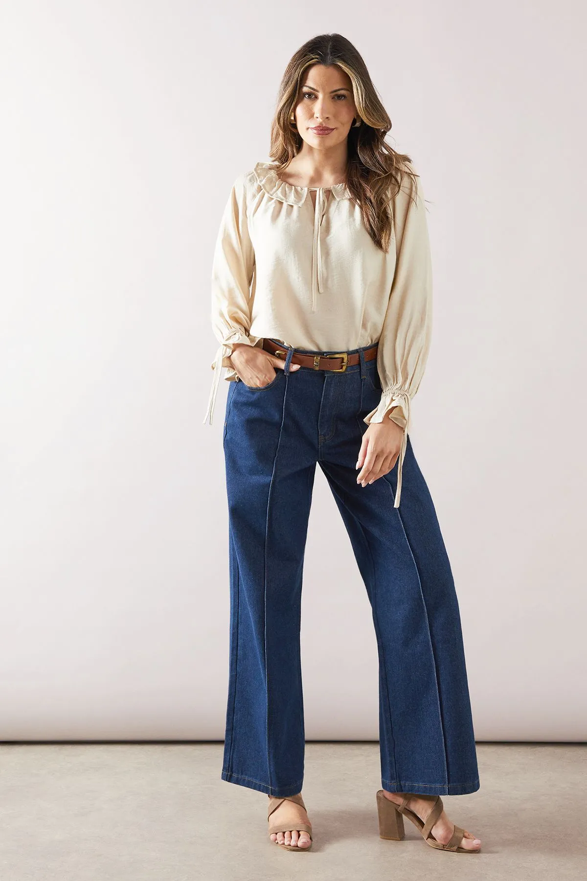 Viscose Linen Ruffle Blouse