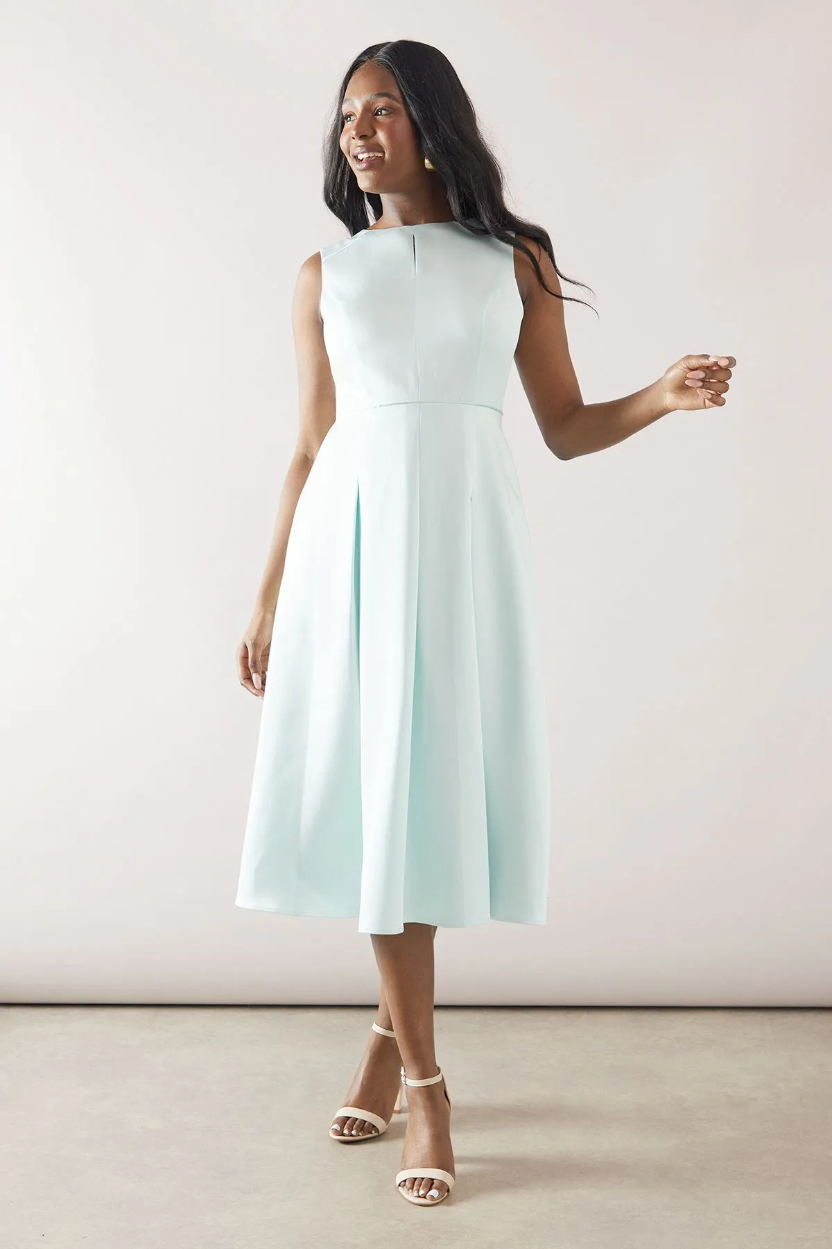 Metallic Sleeveless Midi Dress