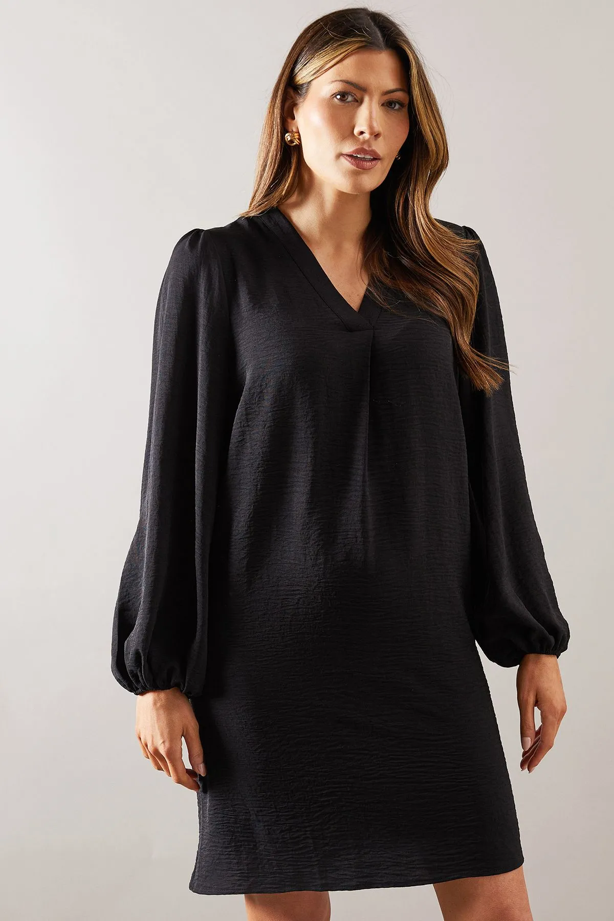 Workwear V Neck Shift Dress