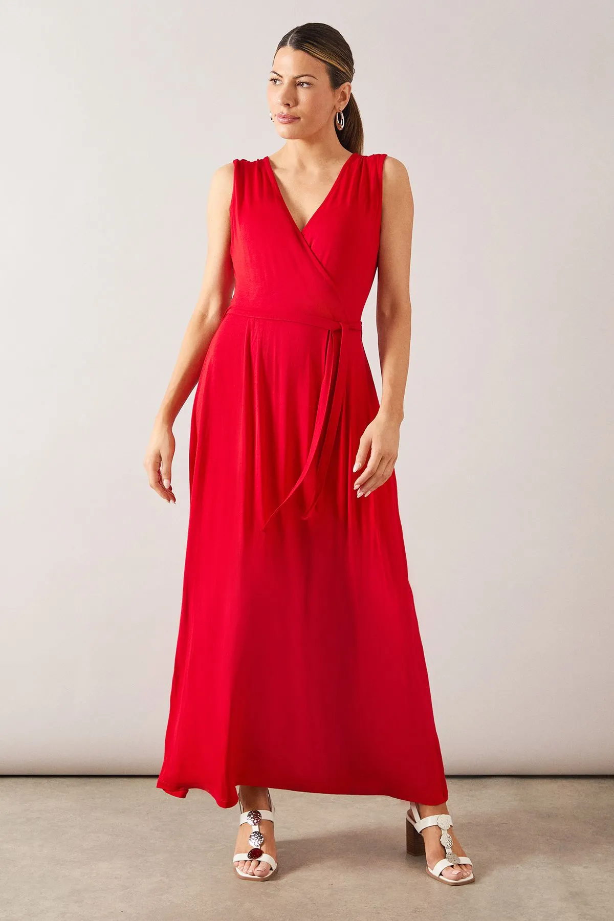 Wrap Viscose Jersey Maxi Dress
