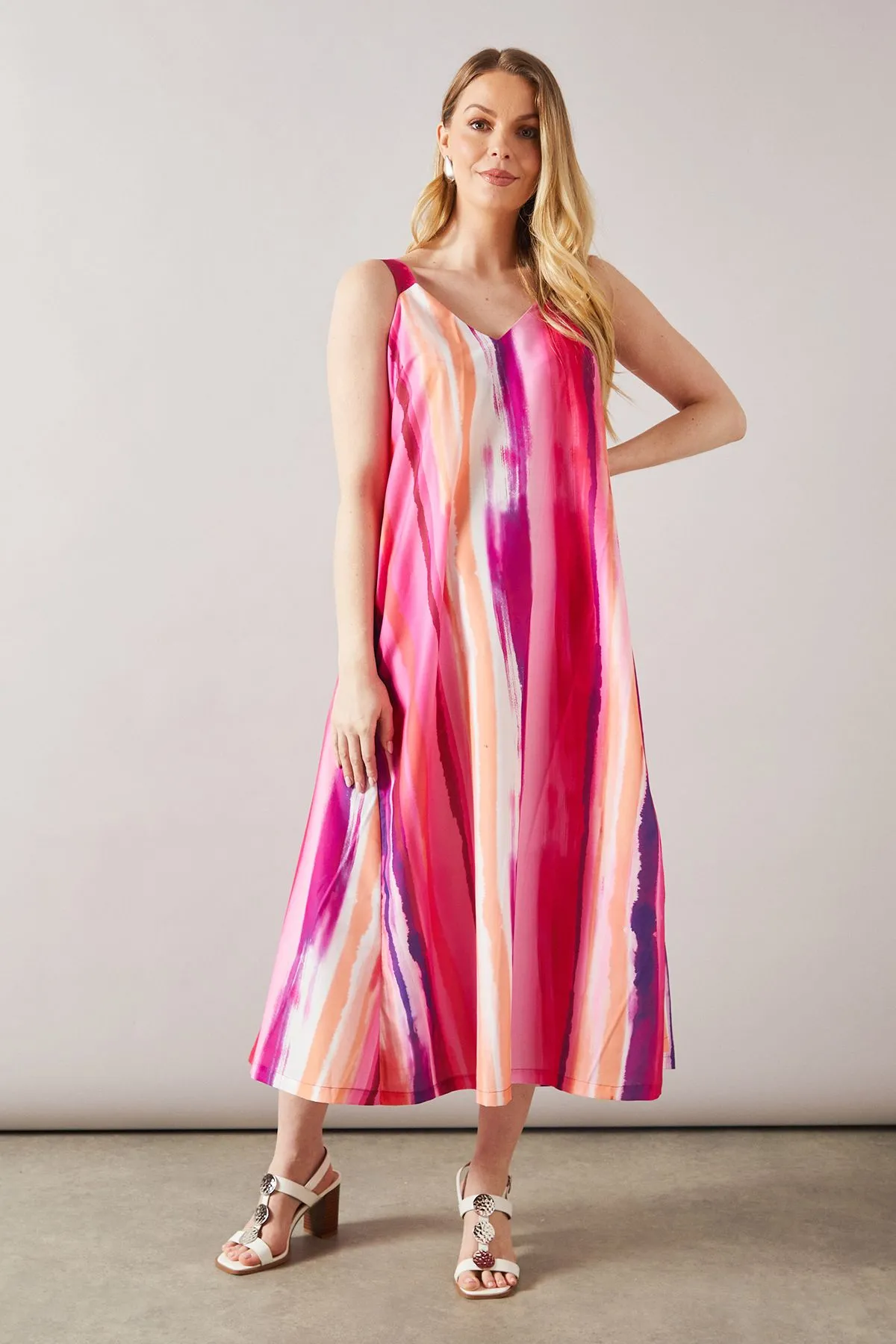 Stripe Midaxi Swing Dress