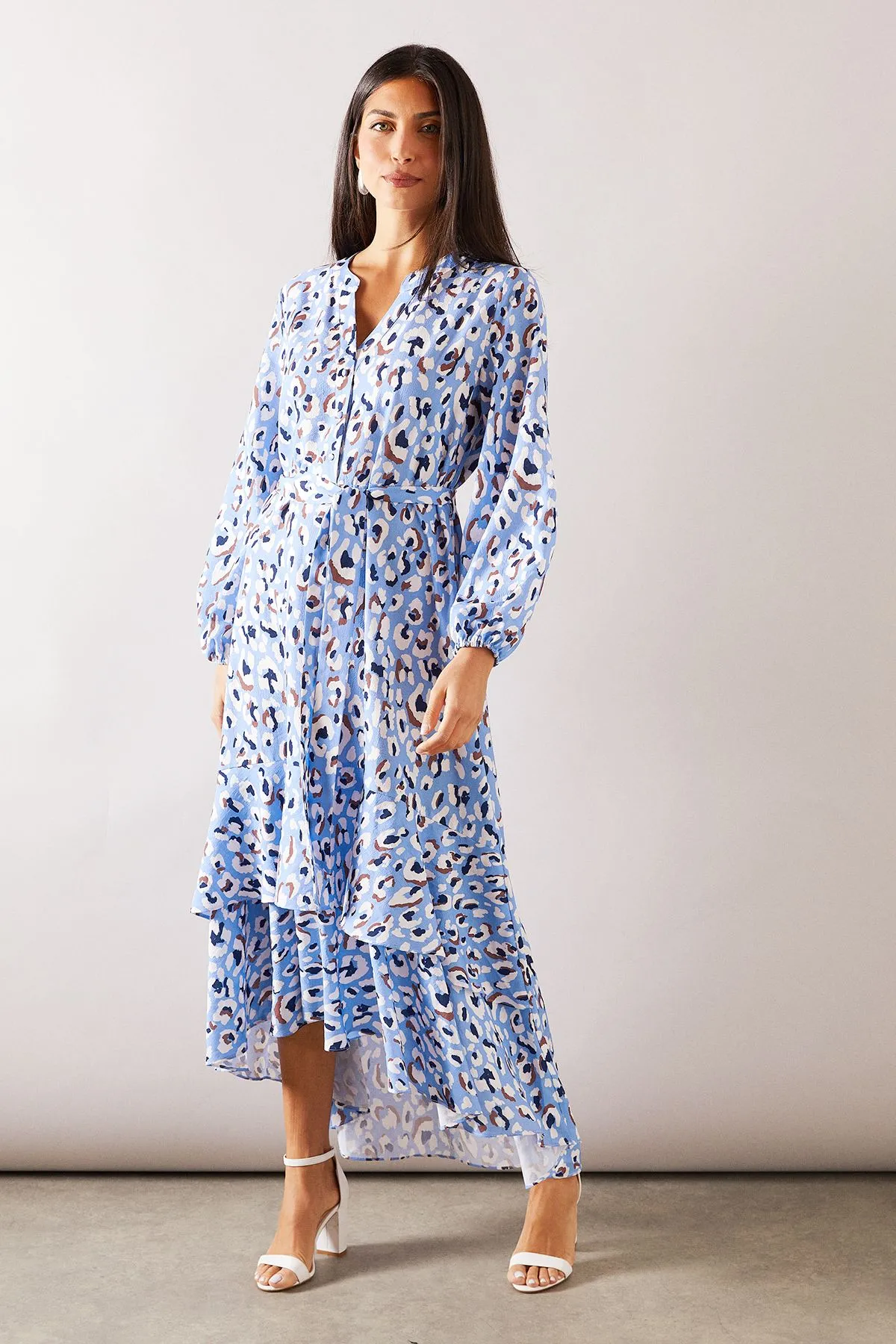 Leopard Print Button Through Shirt Dress