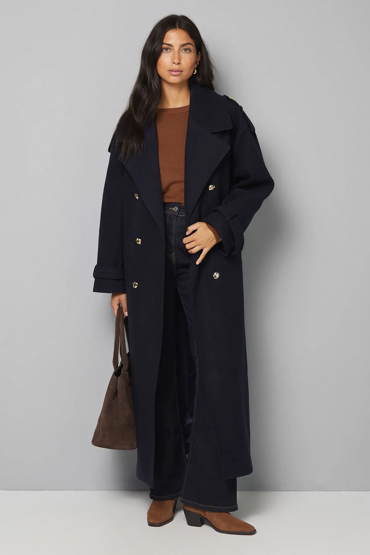 Wide Lapel Trench Coat