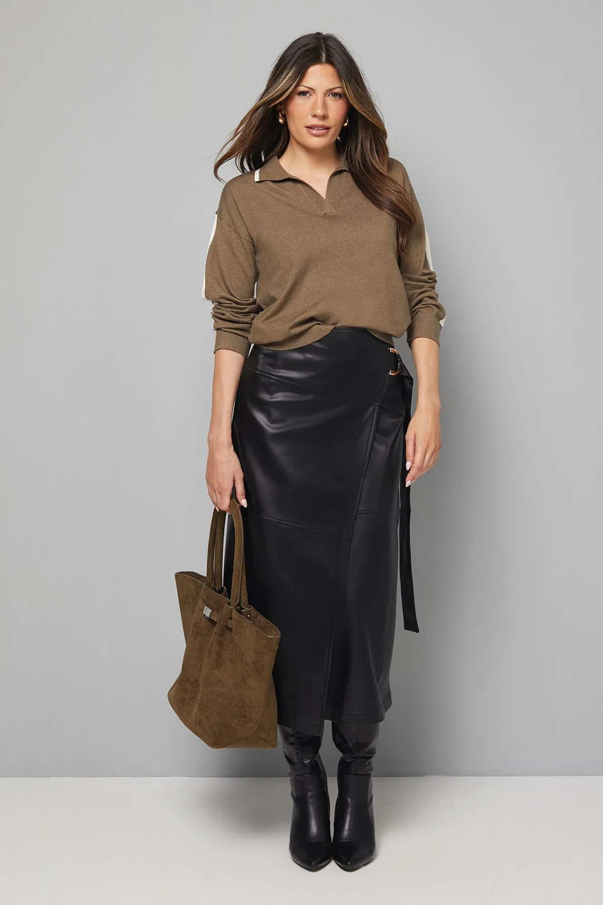 Tipped Striped Polo Jumper