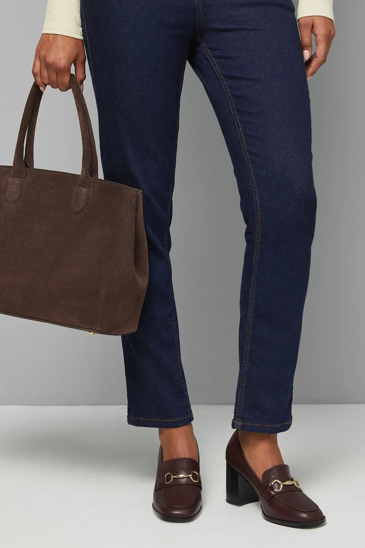 Daffie Snaffle Trim High Block Heeled Loafers