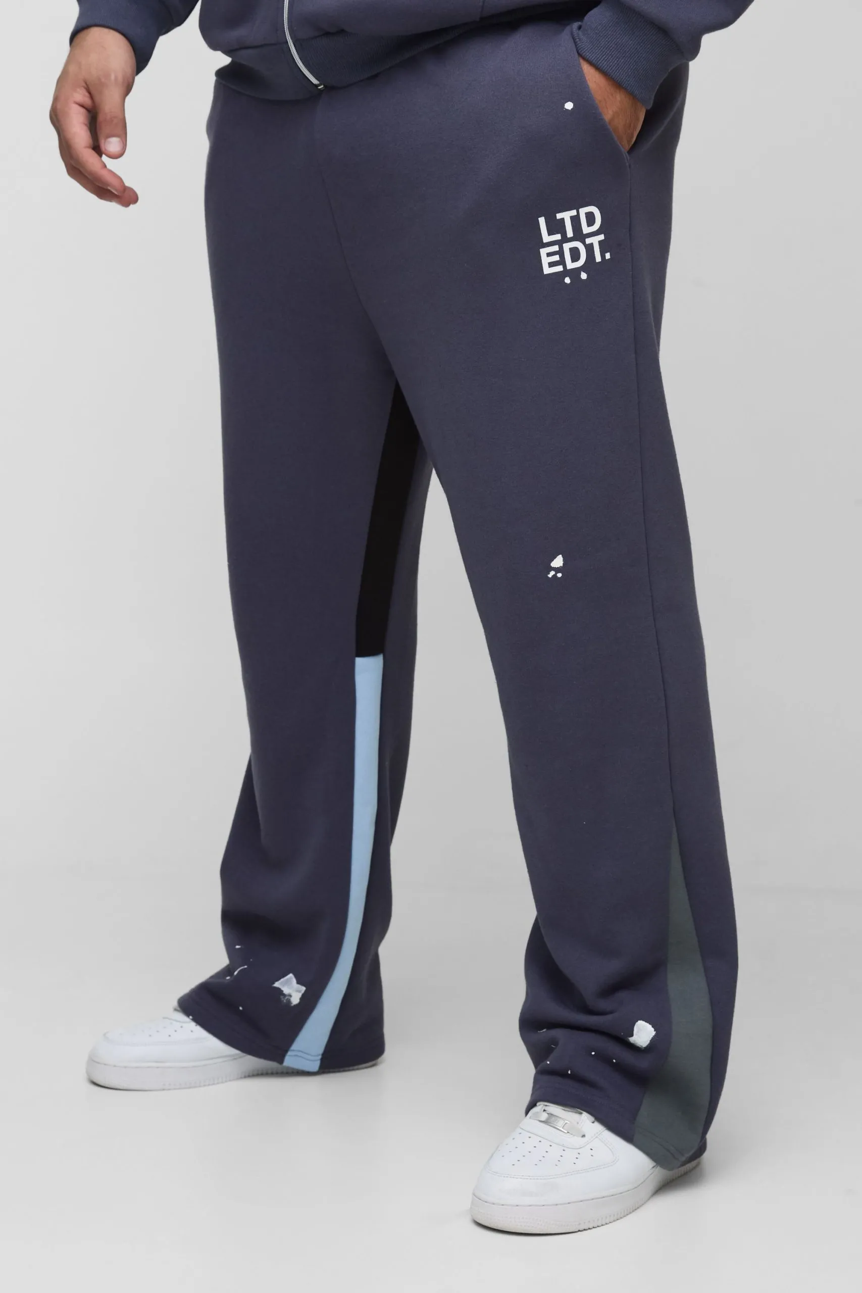Plus Regular Fit Ltd Edt Paint Splatter Gusset Joggers