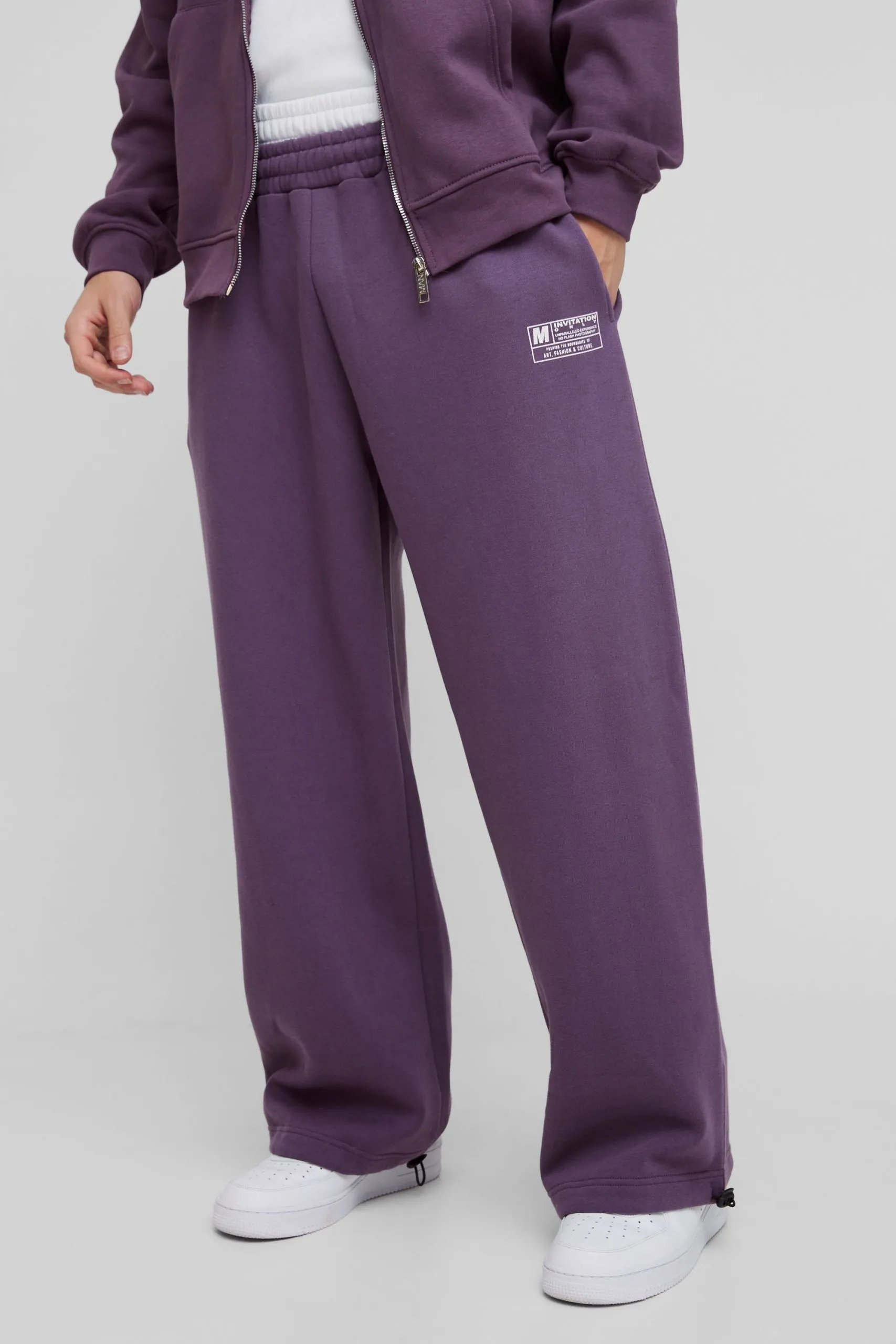 Wide Leg Tie Cuff Double Waistband Joggers