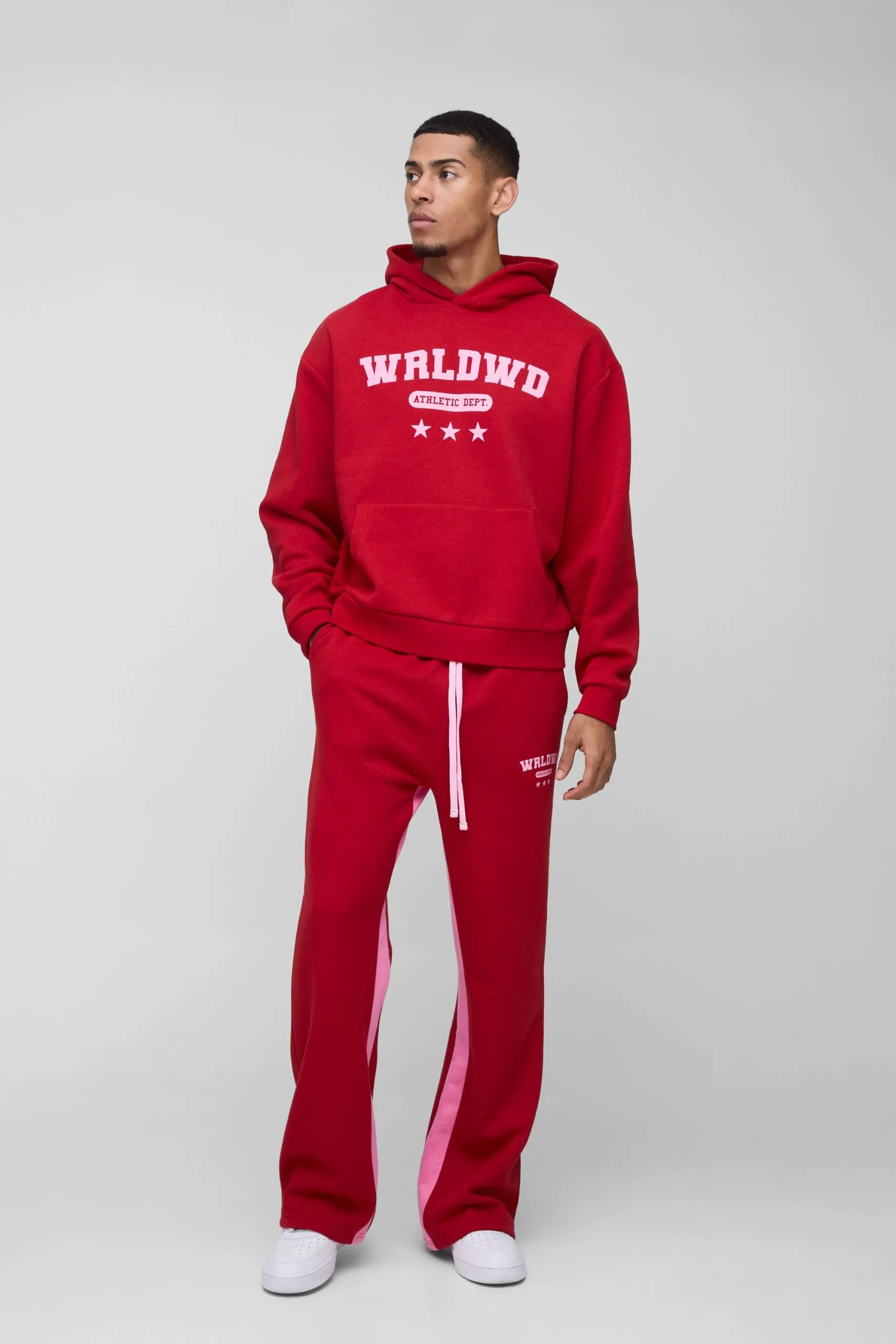 Oversized Boxy Worldwide Star Varsity Hooded Gusset Tracksuit