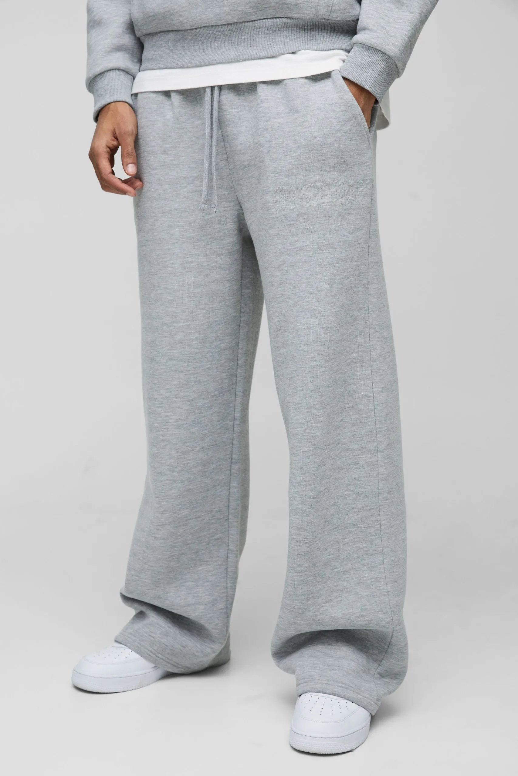 Wide Leg Worldwide Embossed Joggers